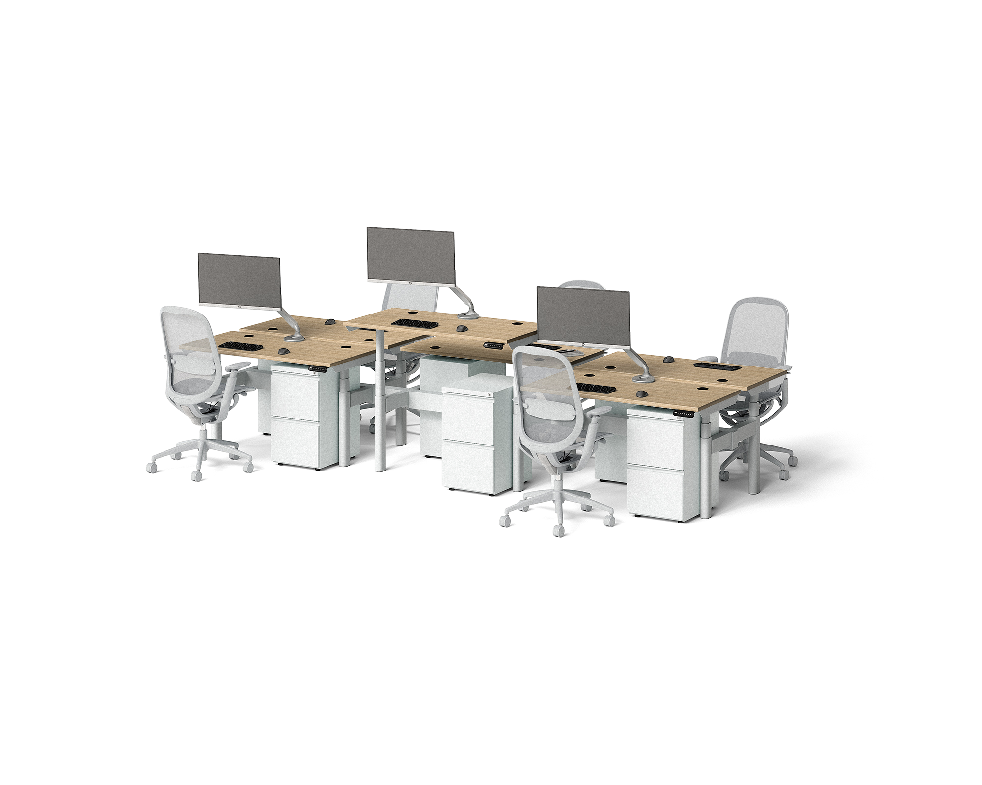 Sol Adjustable-Height Desks for 6