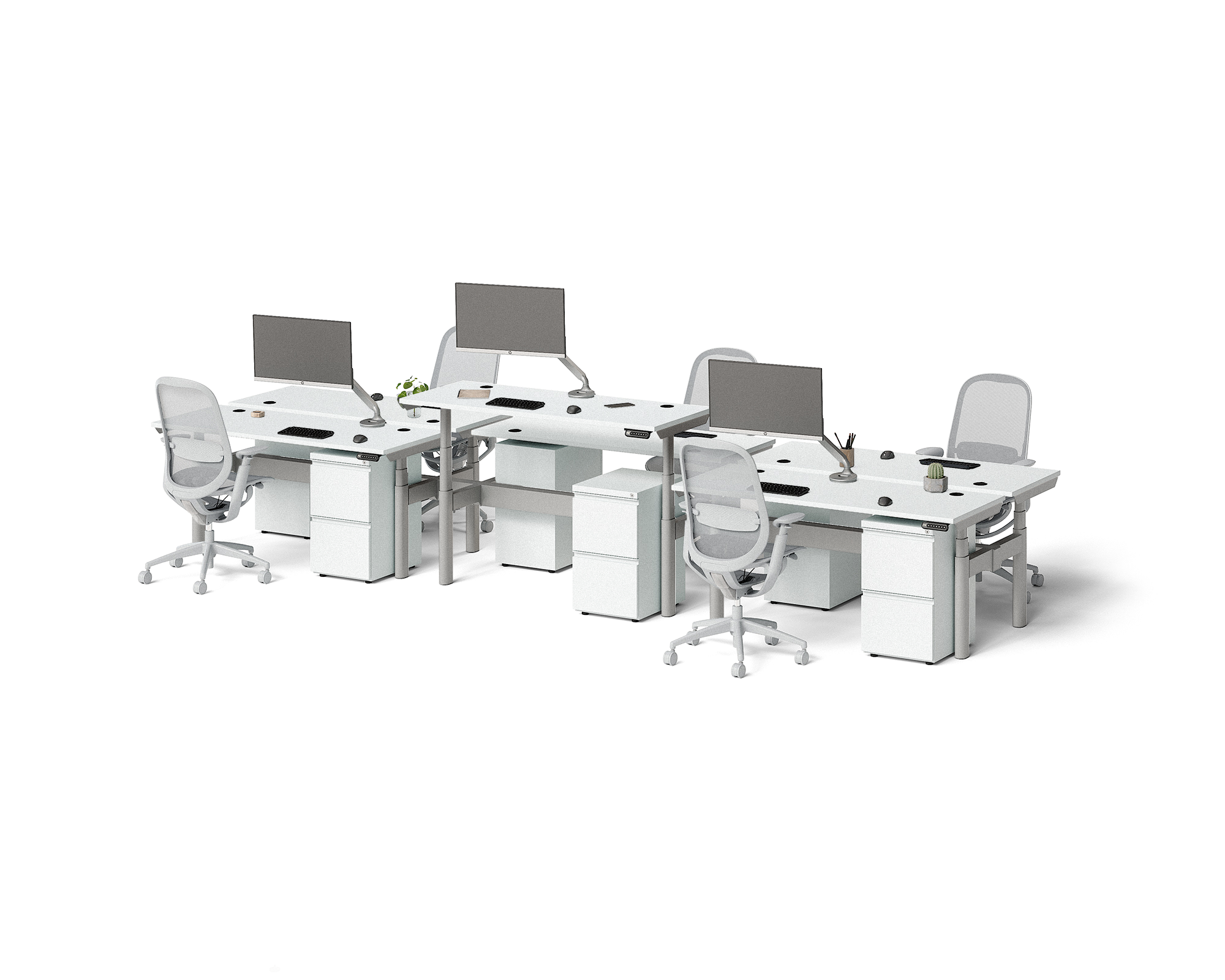 Sol Adjustable-Height Desks for 6