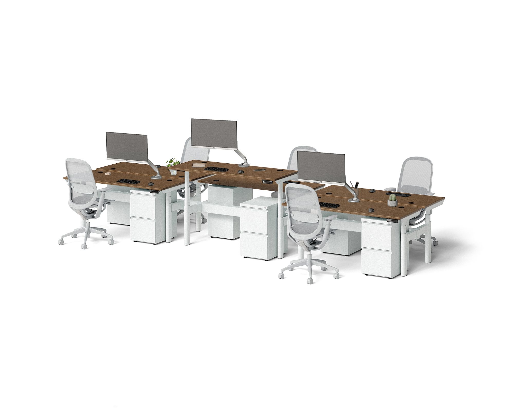 Sol Adjustable-Height Desks for 6