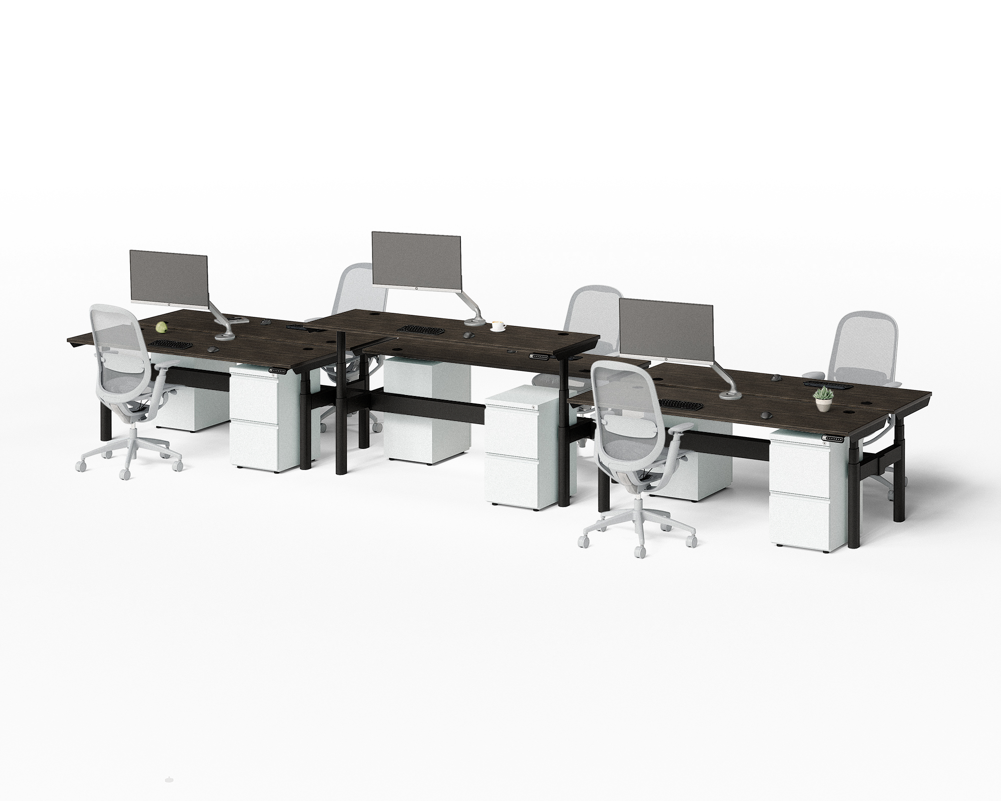Sol Adjustable-Height Desks for 6