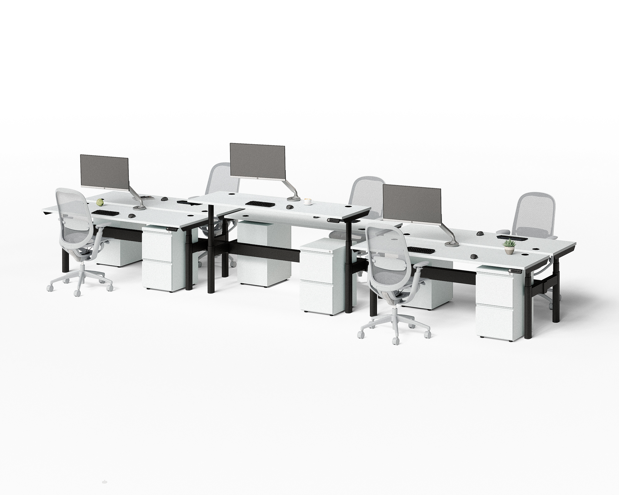 Sol Adjustable-Height Desks for 6