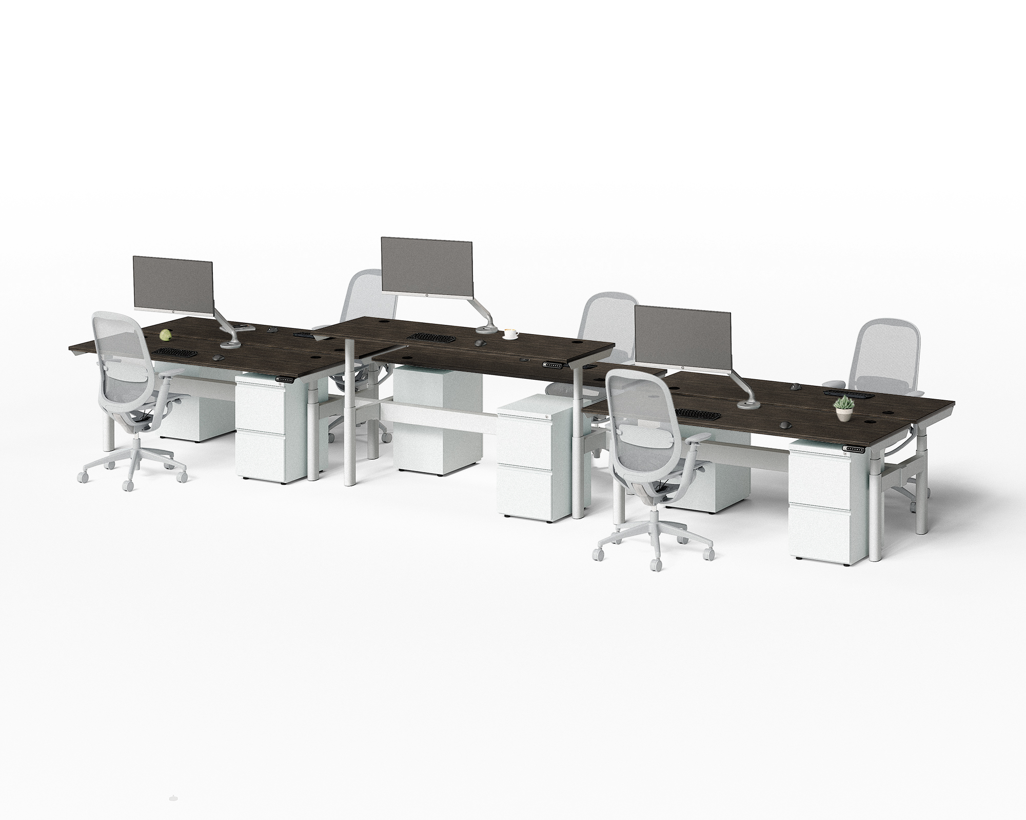 Sol Adjustable-Height Desks for 6