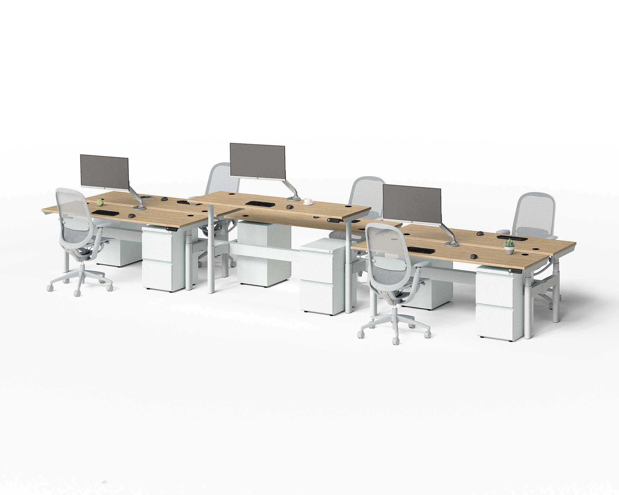 Sol Adjustable-Height Desks for 6