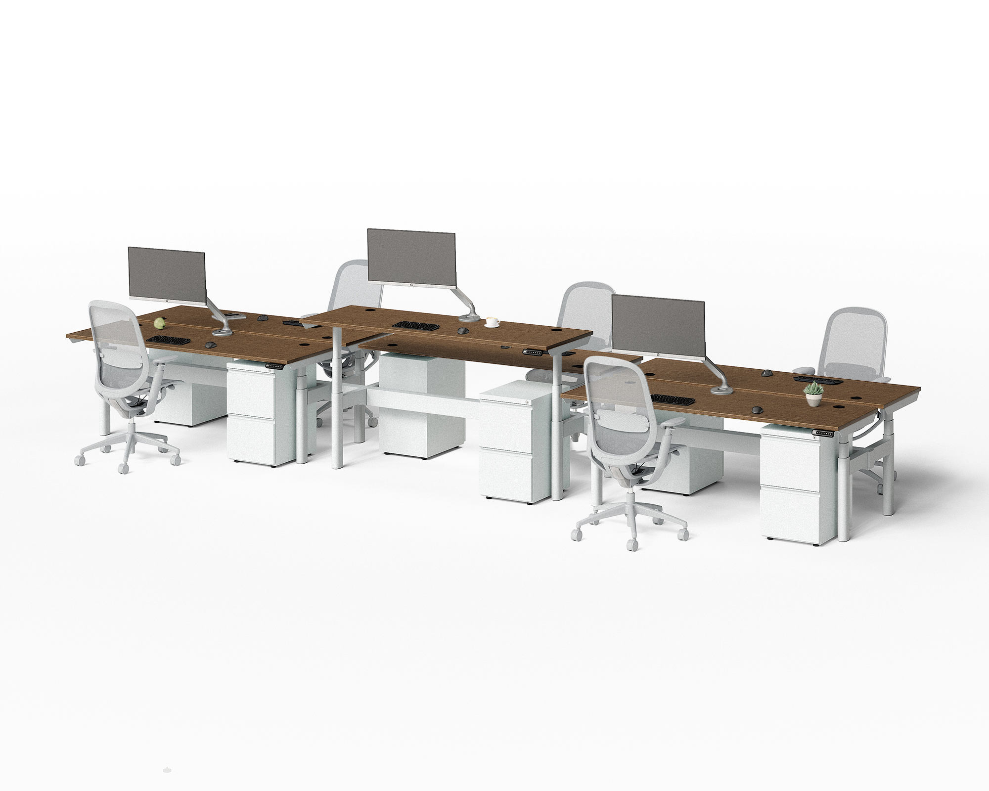 Sol Adjustable-Height Desks for 6