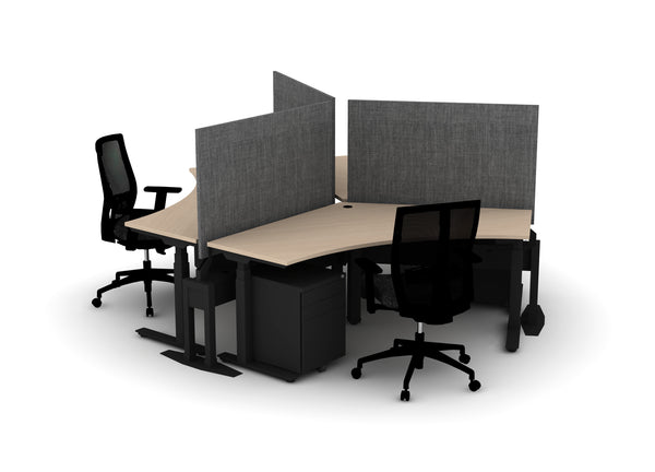 120 Think Pod Desk - Height-Adjustable Pod of 3 | Juniper 120 Think Pod Desk - Height-Adjustable Pod of 3 | Juniper