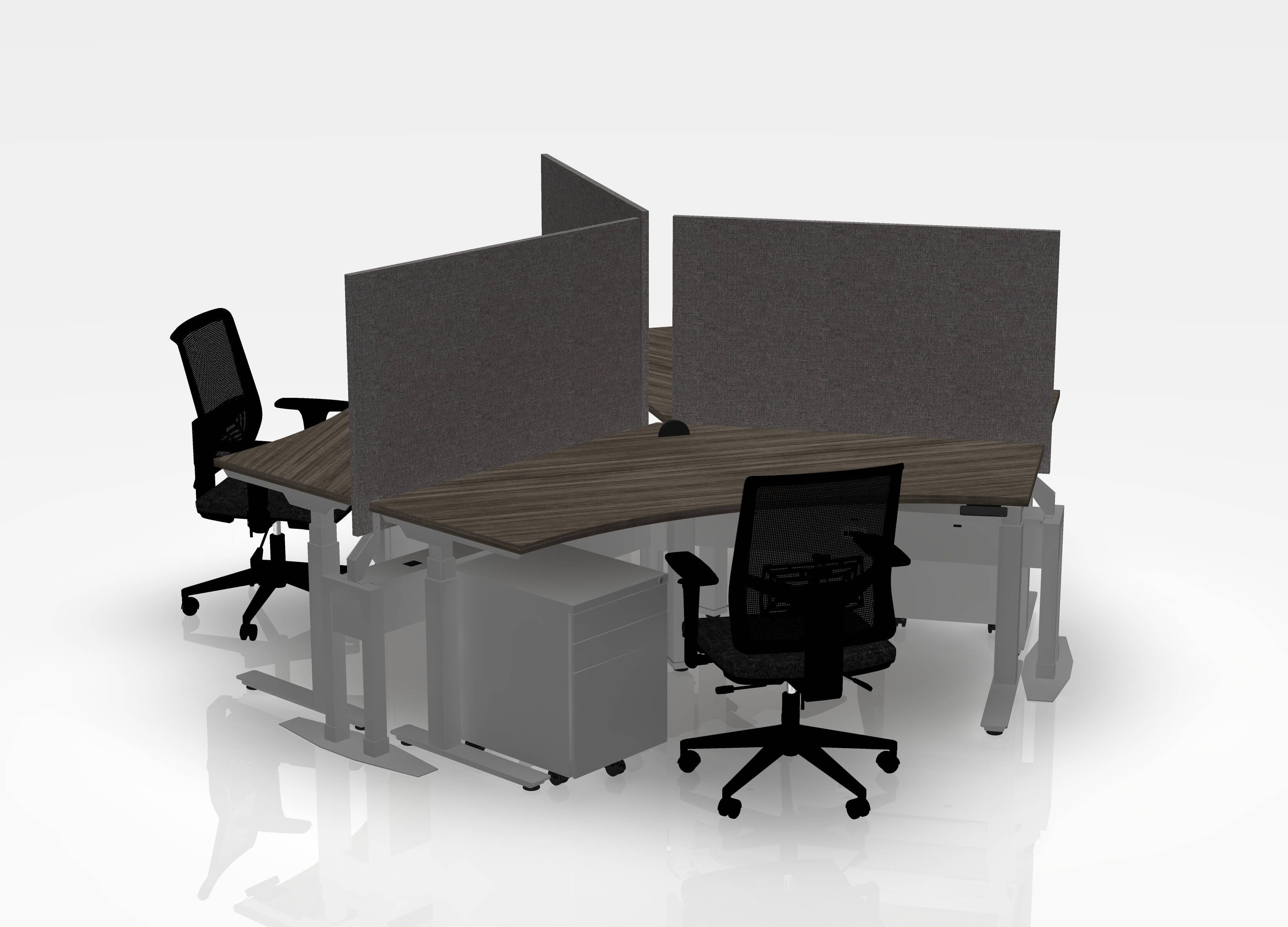120 Think Pod Desk Bundle (sit to stand) - Pod of 3