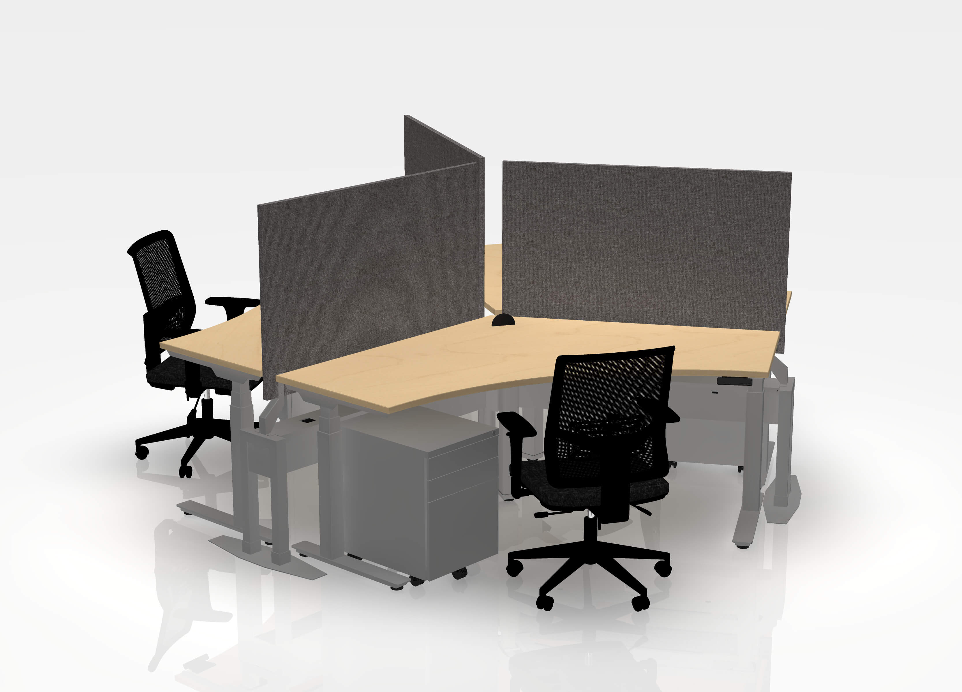 120 Think Pod Desk Bundle (sit to stand) - Pod of 3