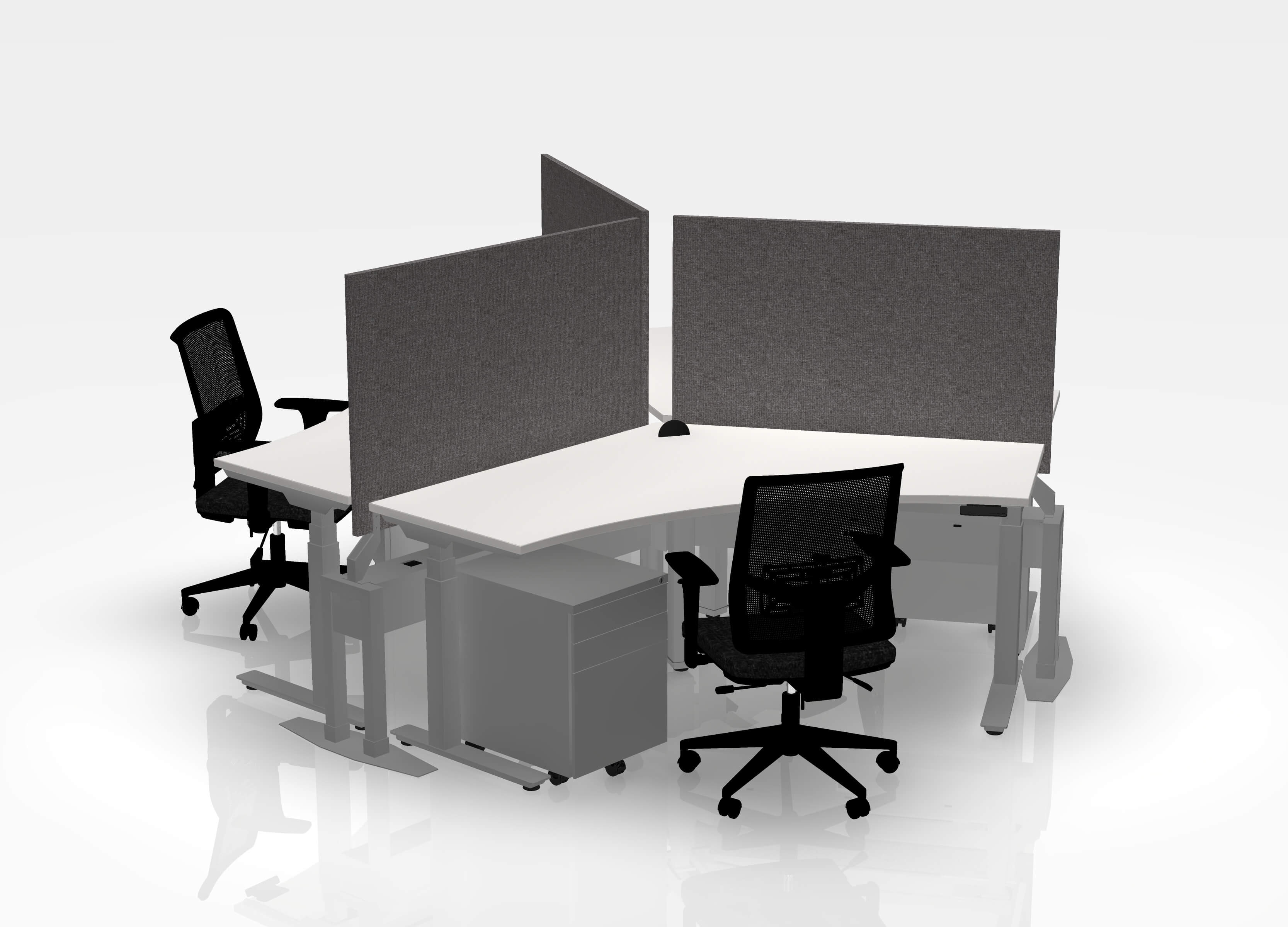 120 Think Pod Desk Bundle (sit to stand) - Pod of 3