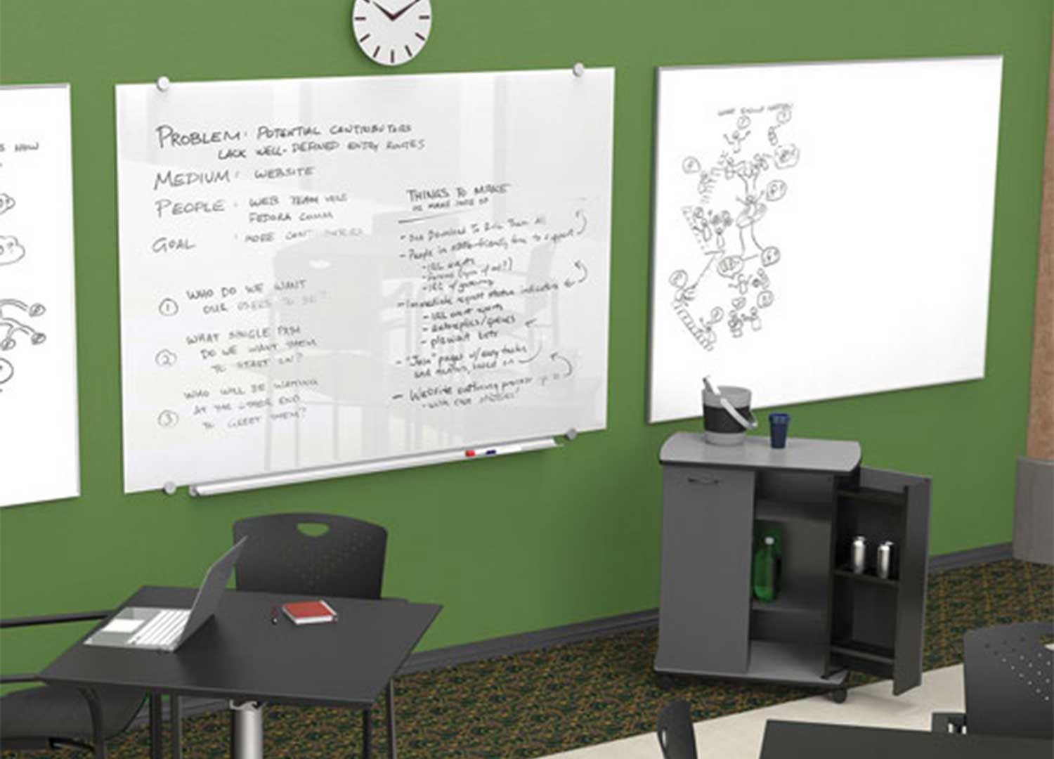 Magnetic Mounted Glass Board