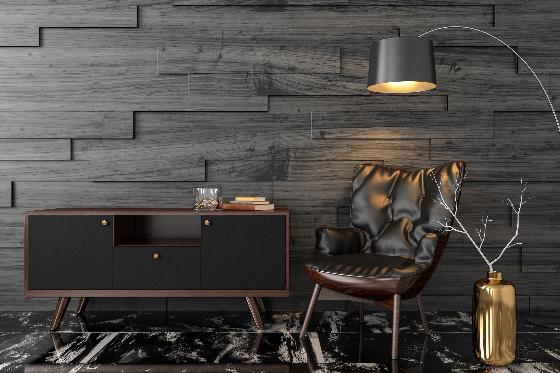 Stylish credenza on the office foaye