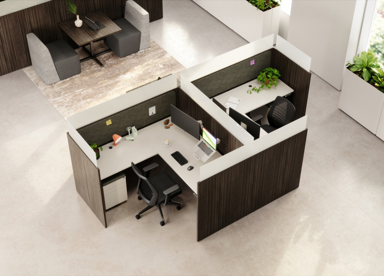 Skyline Height-Adjustable L-Shape Desks