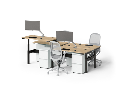 Sol Adjustable-Height Desks for 4