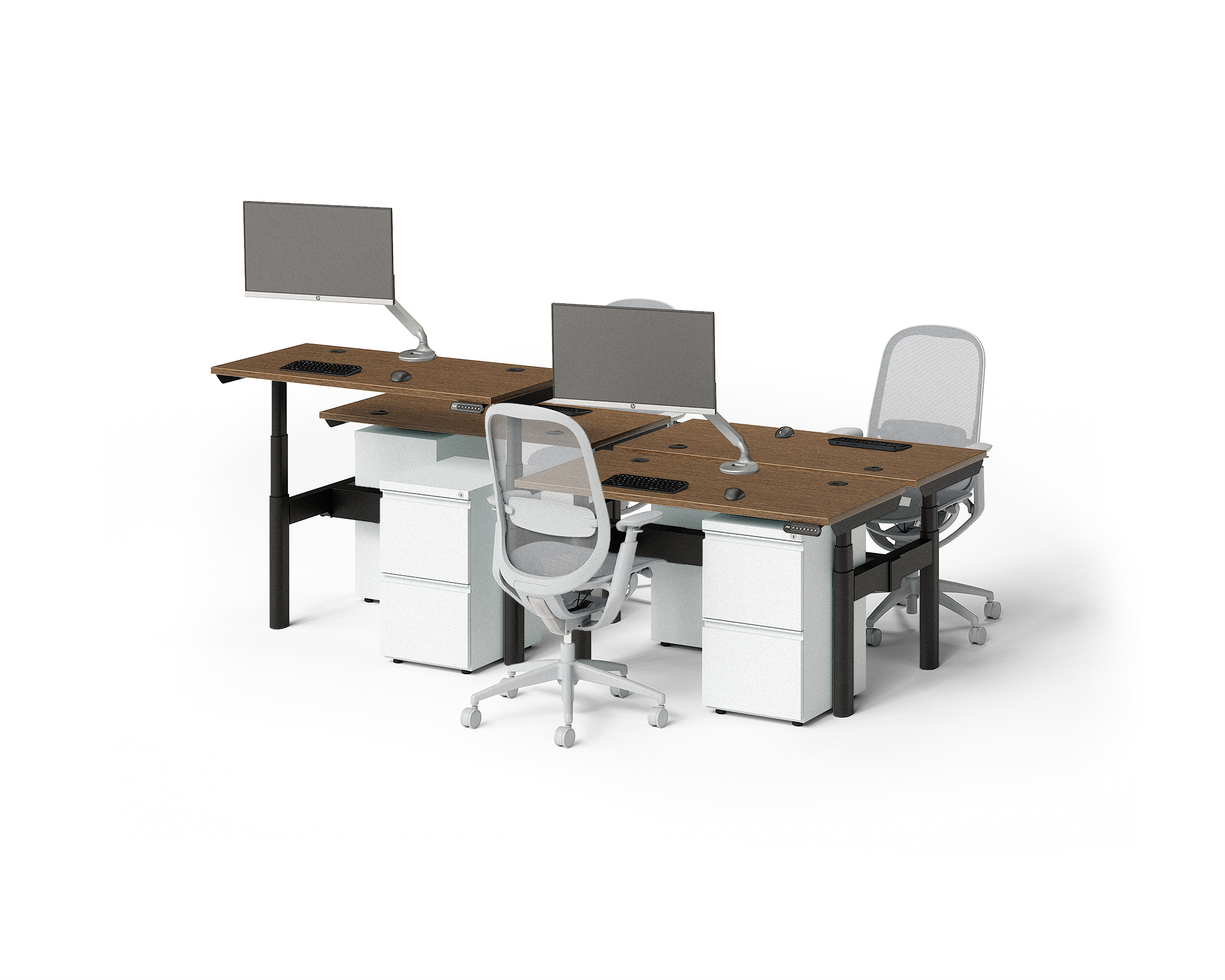 Sol Adjustable-Height Desks for 4