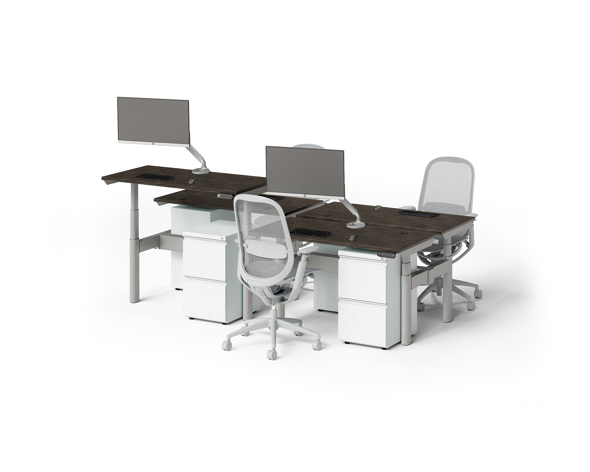 Sol Adjustable-Height Desks for 4