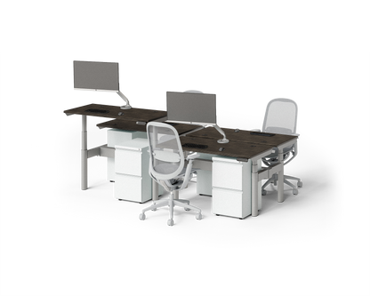 Sol Adjustable-Height Desks for 4
