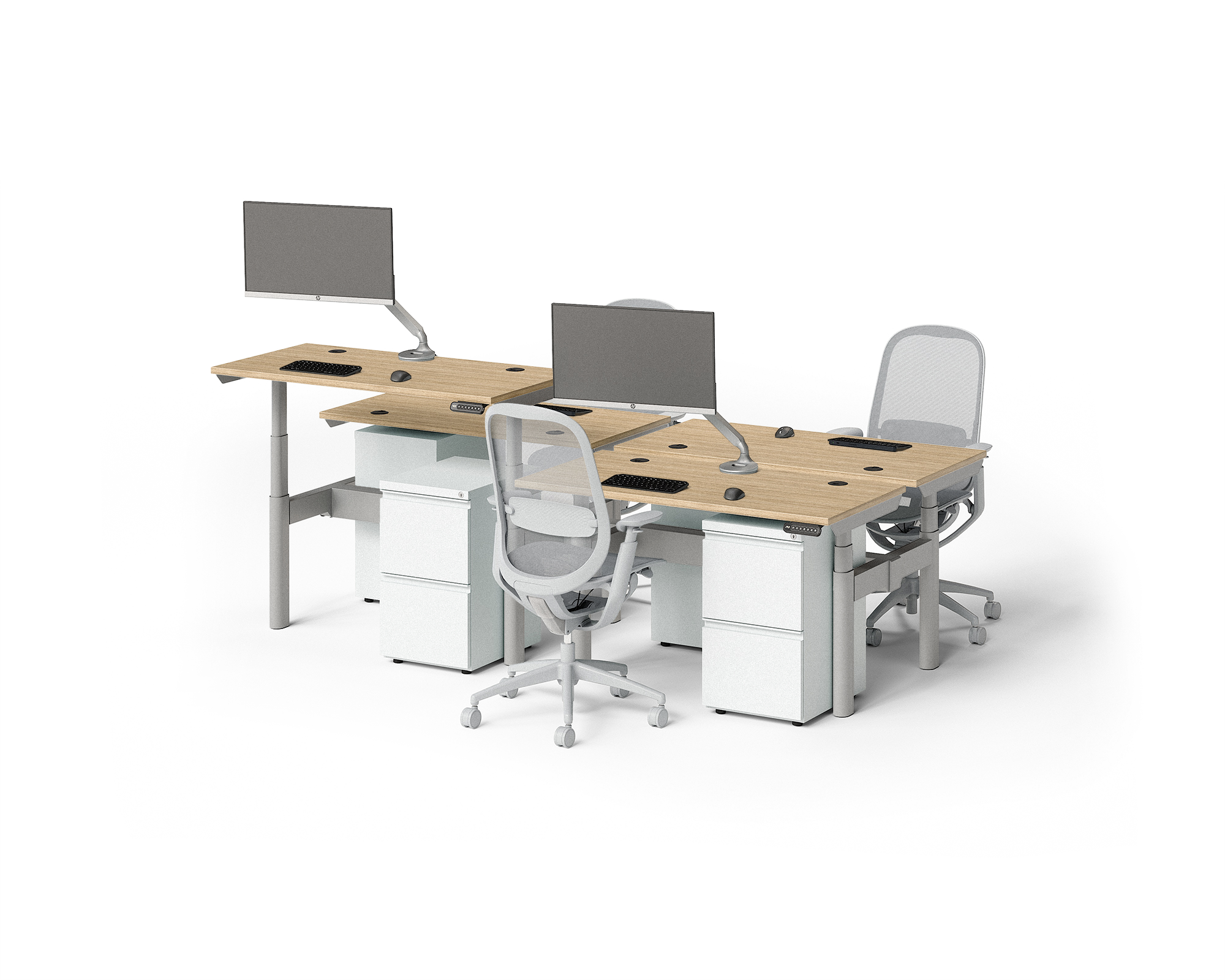 Sol Adjustable-Height Desks for 4
