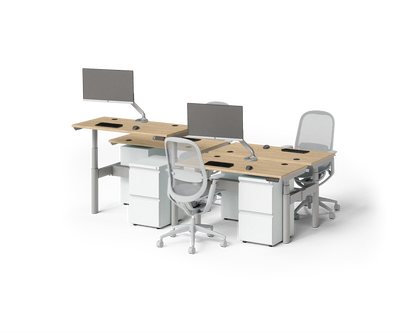 Sol Adjustable-Height Desks for 4