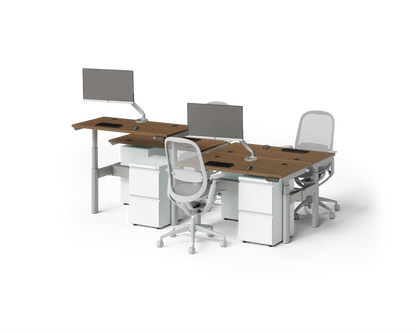 Sol Adjustable-Height Desks for 4
