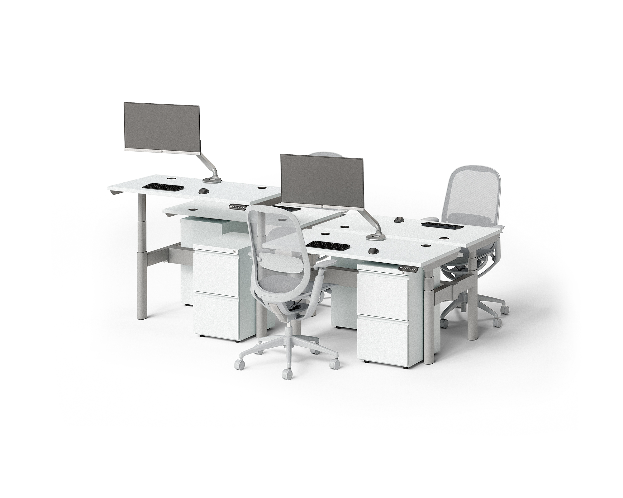 Sol Adjustable-Height Desks for 4
