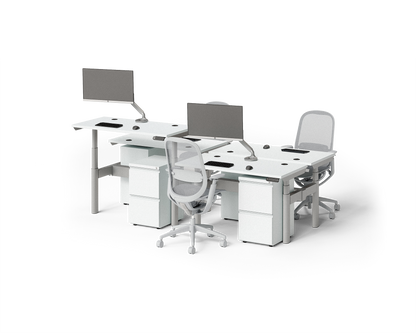 Sol Adjustable-Height Desks for 4