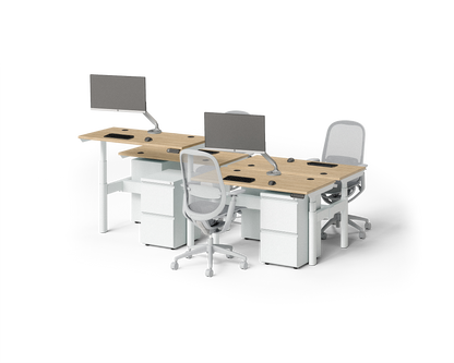 Sol Adjustable-Height Desks for 4