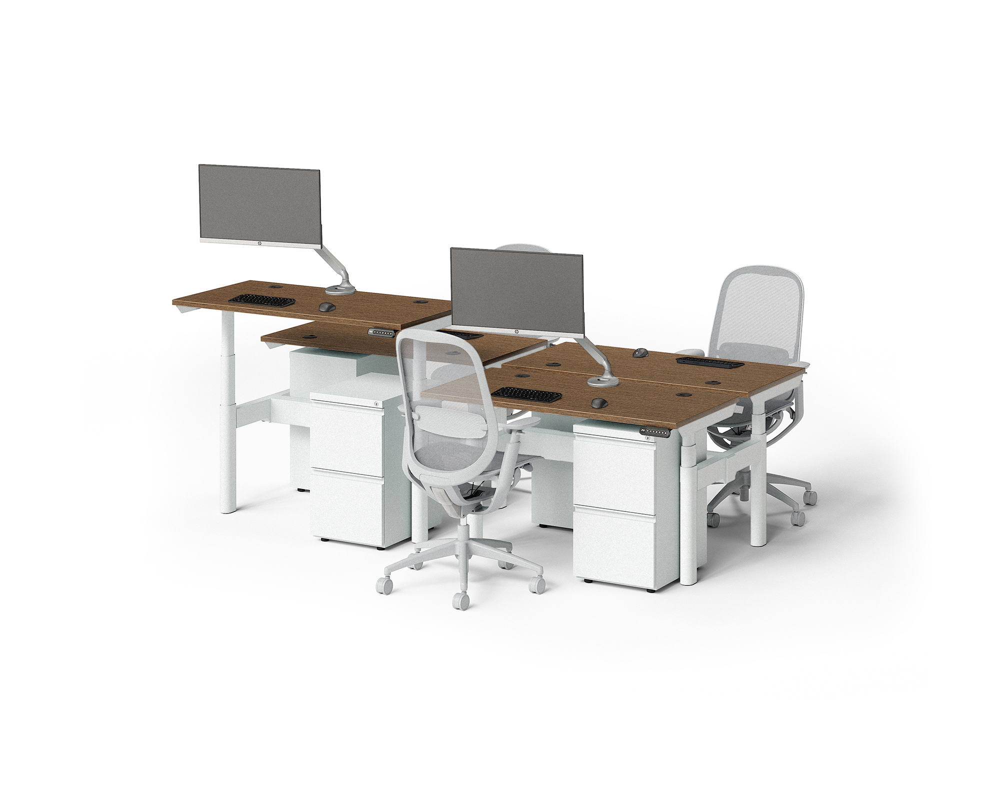 Sol Adjustable-Height Desks for 4