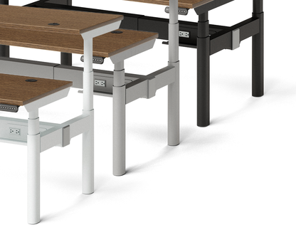 Sol L-Shaped Adjustable-Height Desks for 2