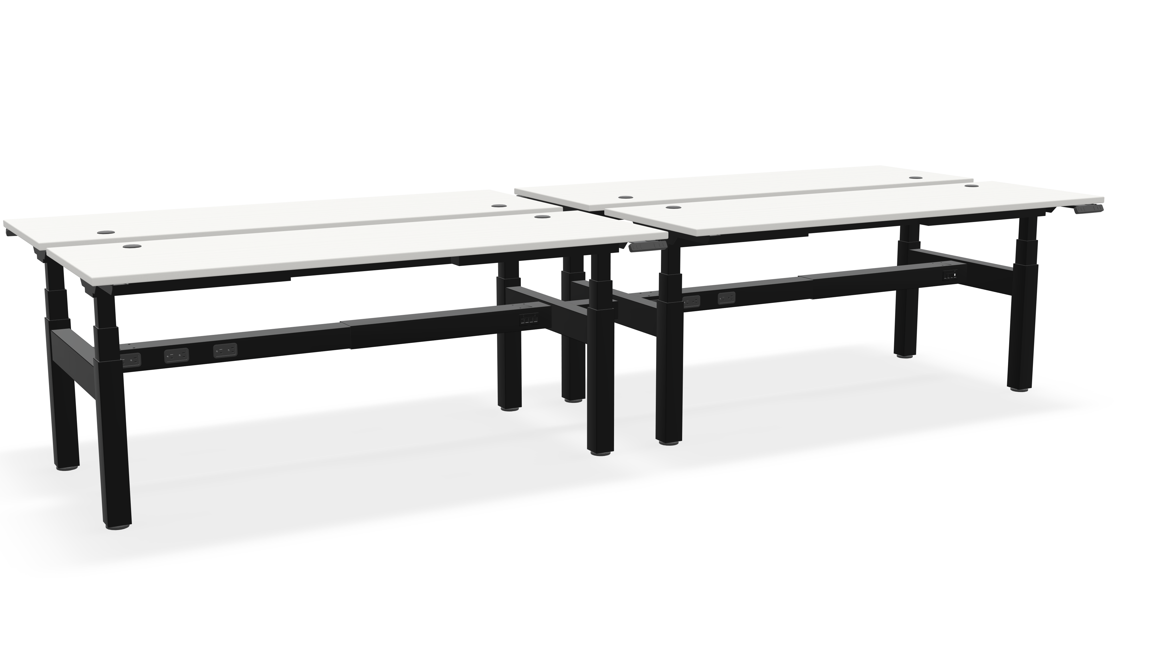 Think Adjustable-Height Benched Desks for 4