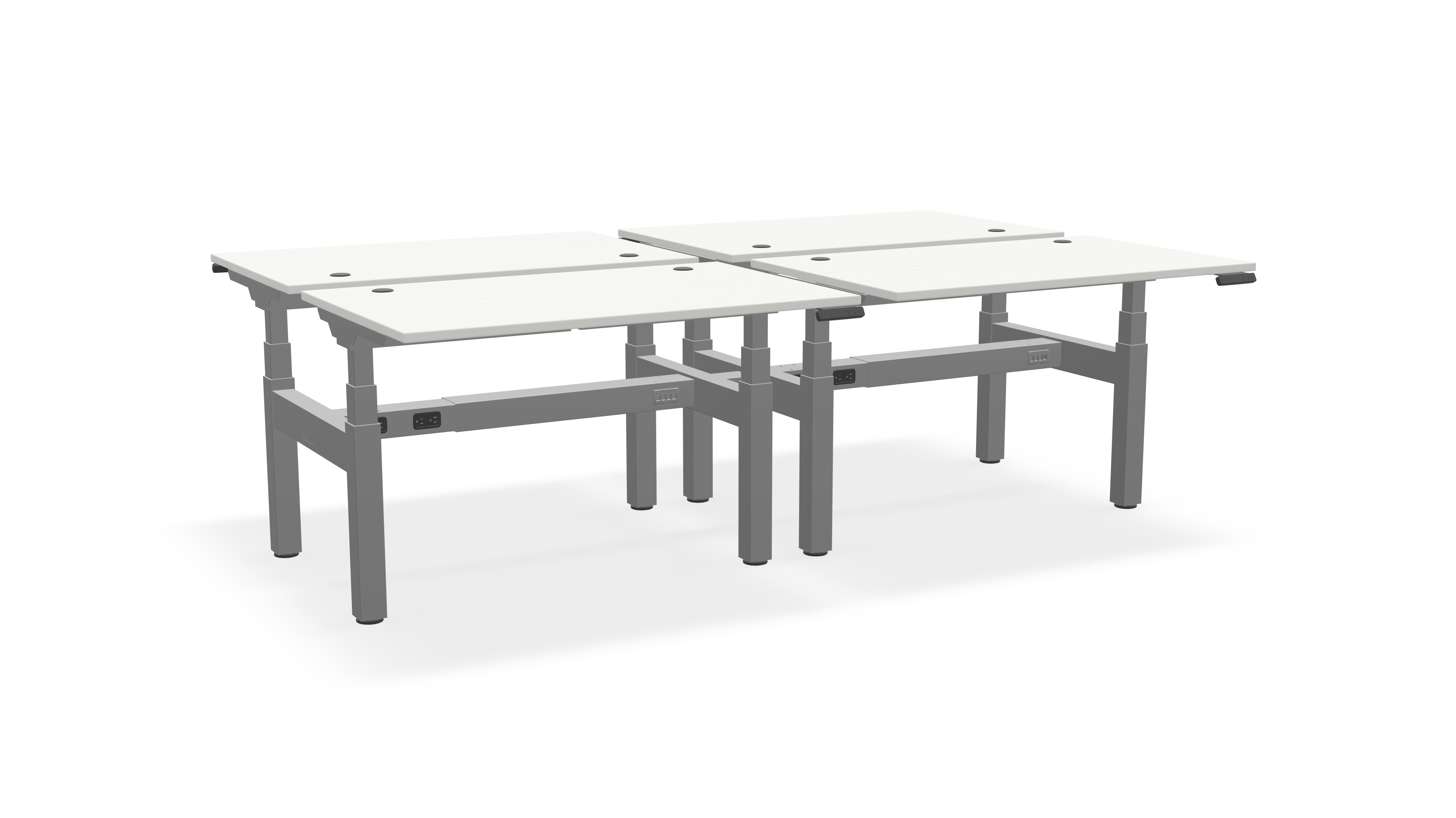 Think Adjustable-Height Benched Desks for 4