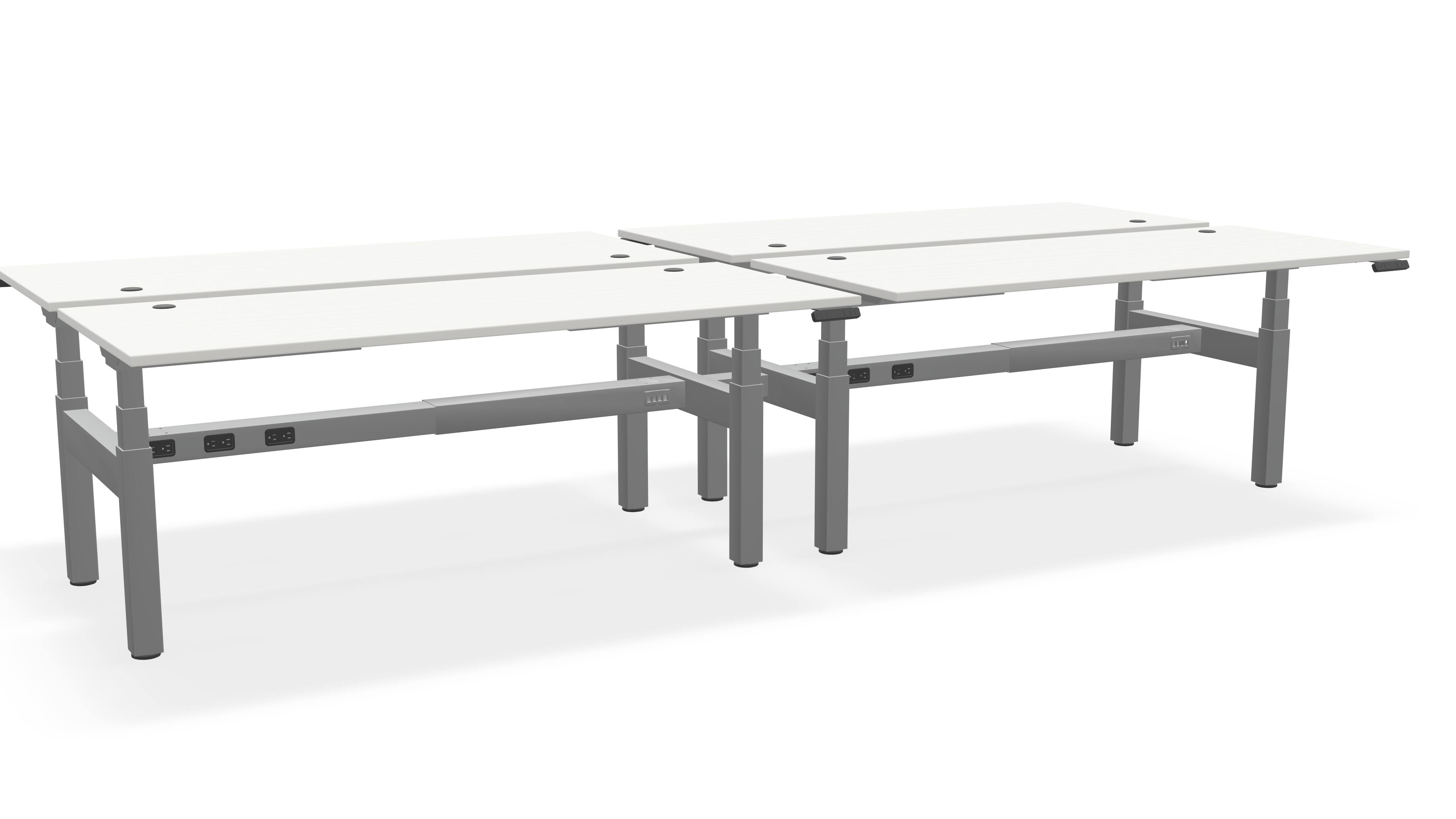 Think Adjustable-Height Benched Desks for 4