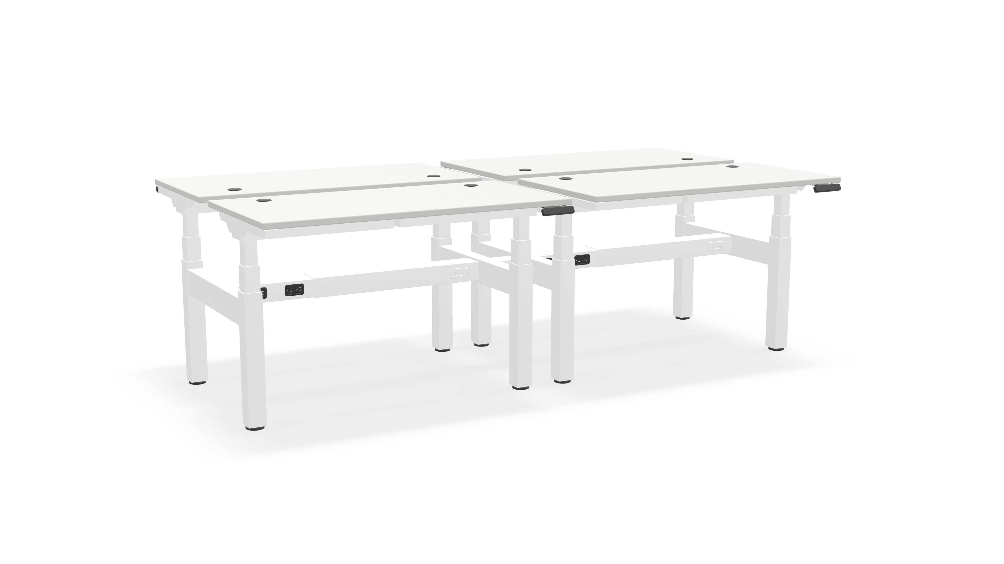 Think Adjustable-Height Benched Desks for 4