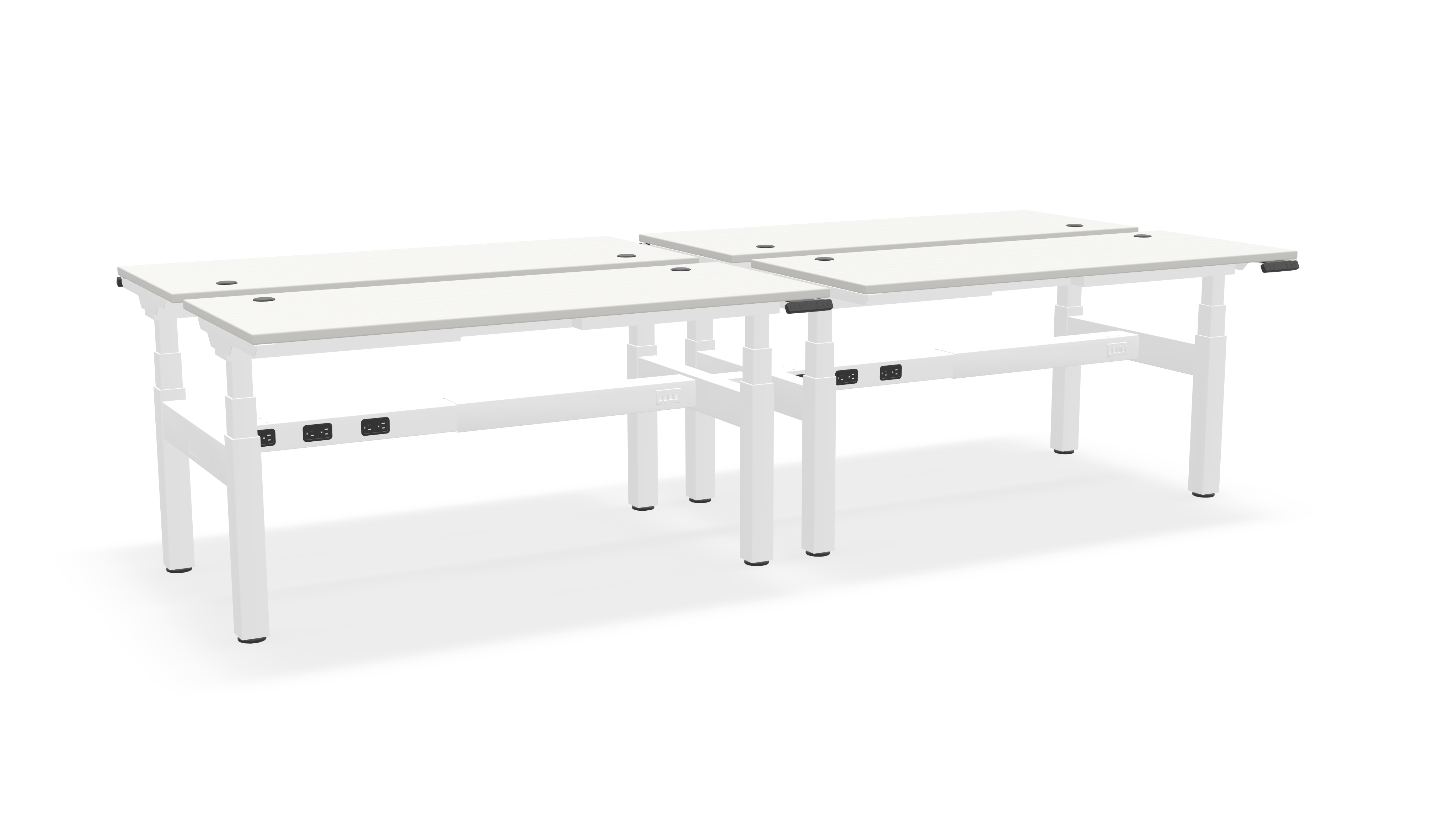 Think Adjustable-Height Benched Desks for 4