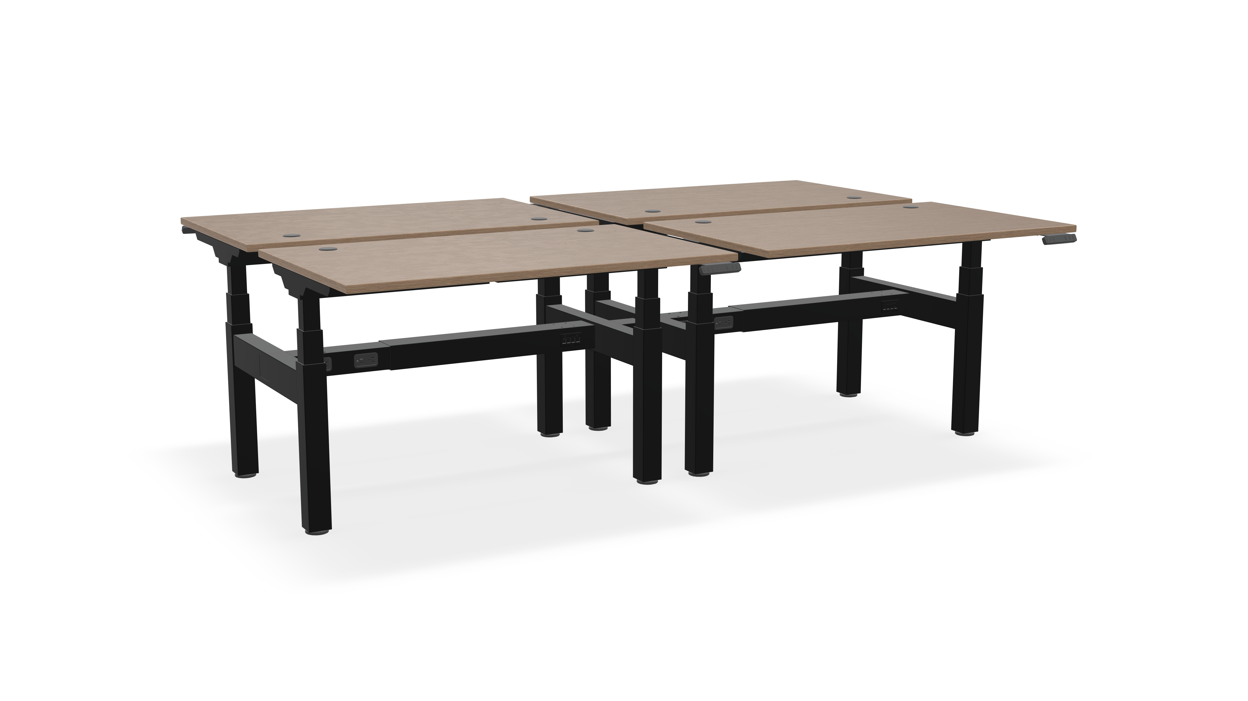 Think Adjustable-Height Benched Desks for 4