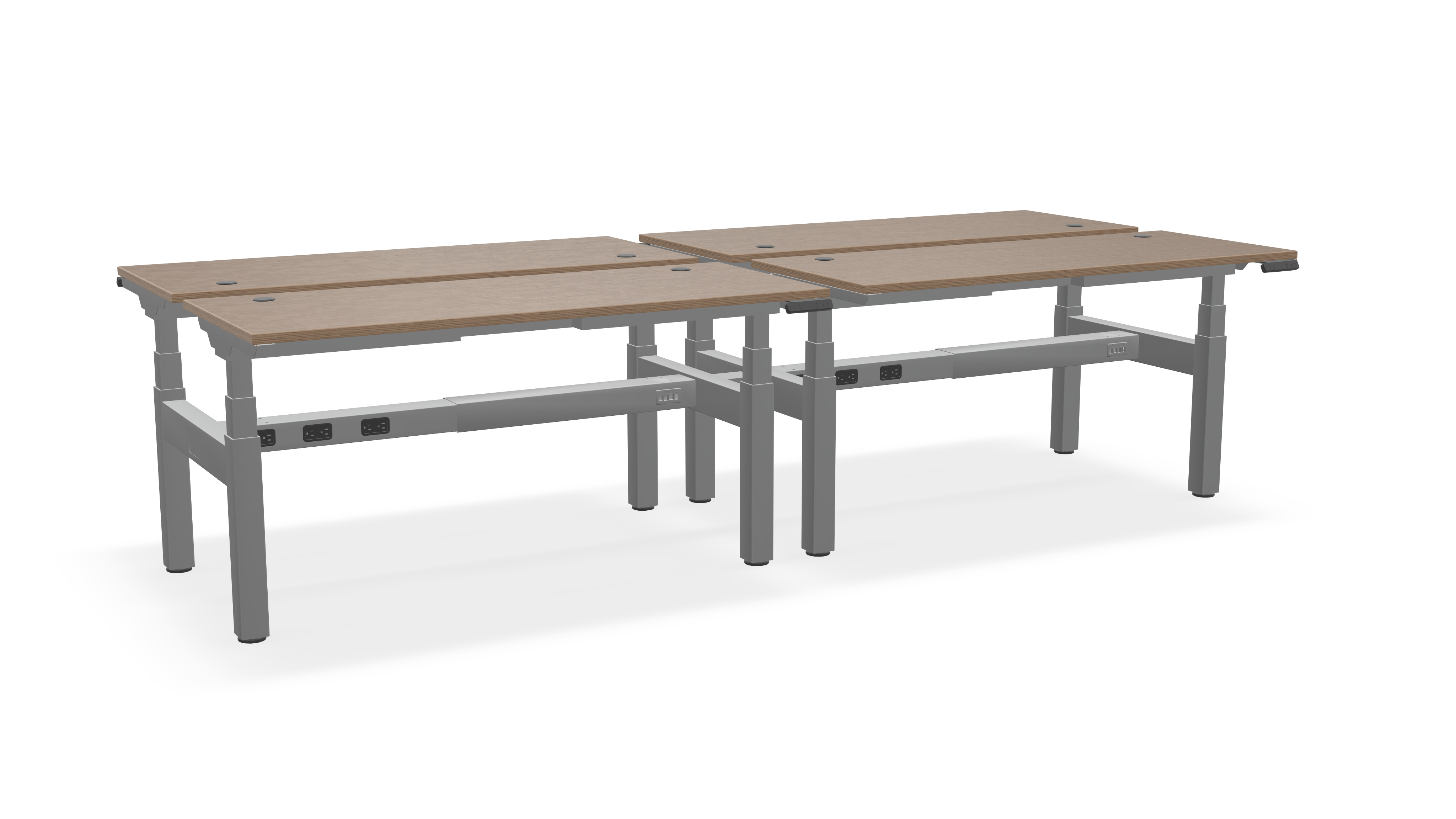 Think Adjustable-Height Benched Desks for 4