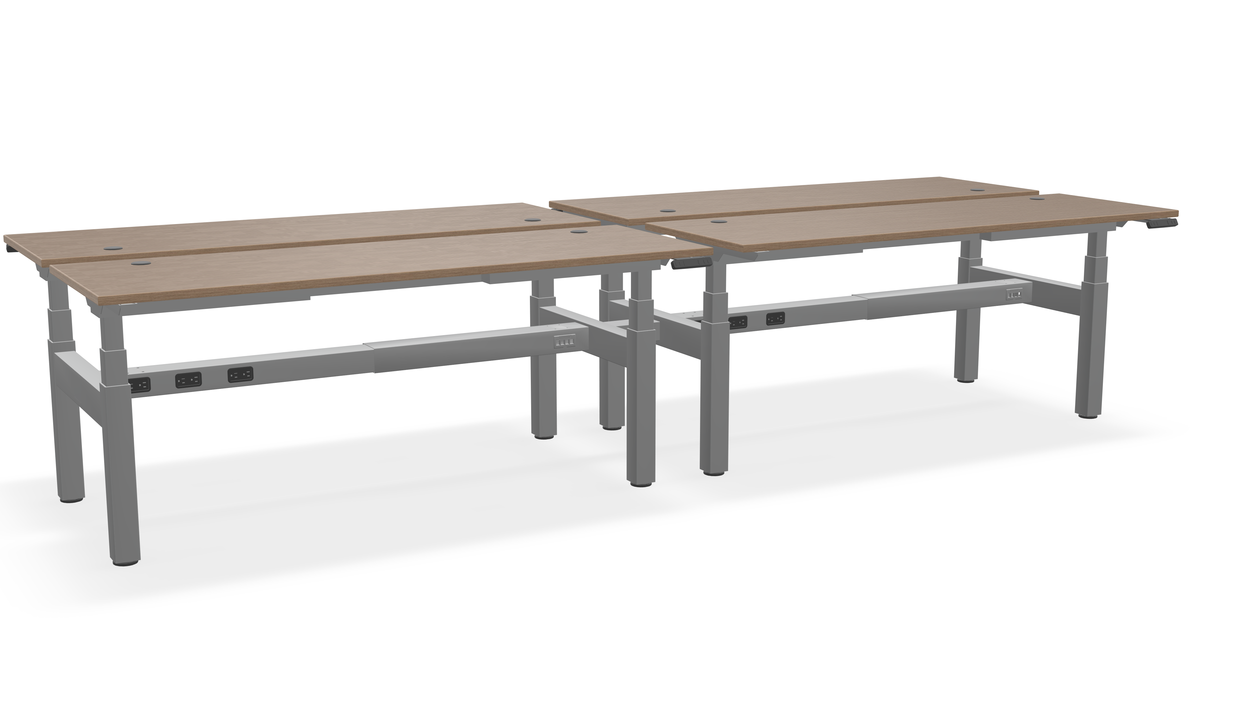 Think Adjustable-Height Benched Desks for 4