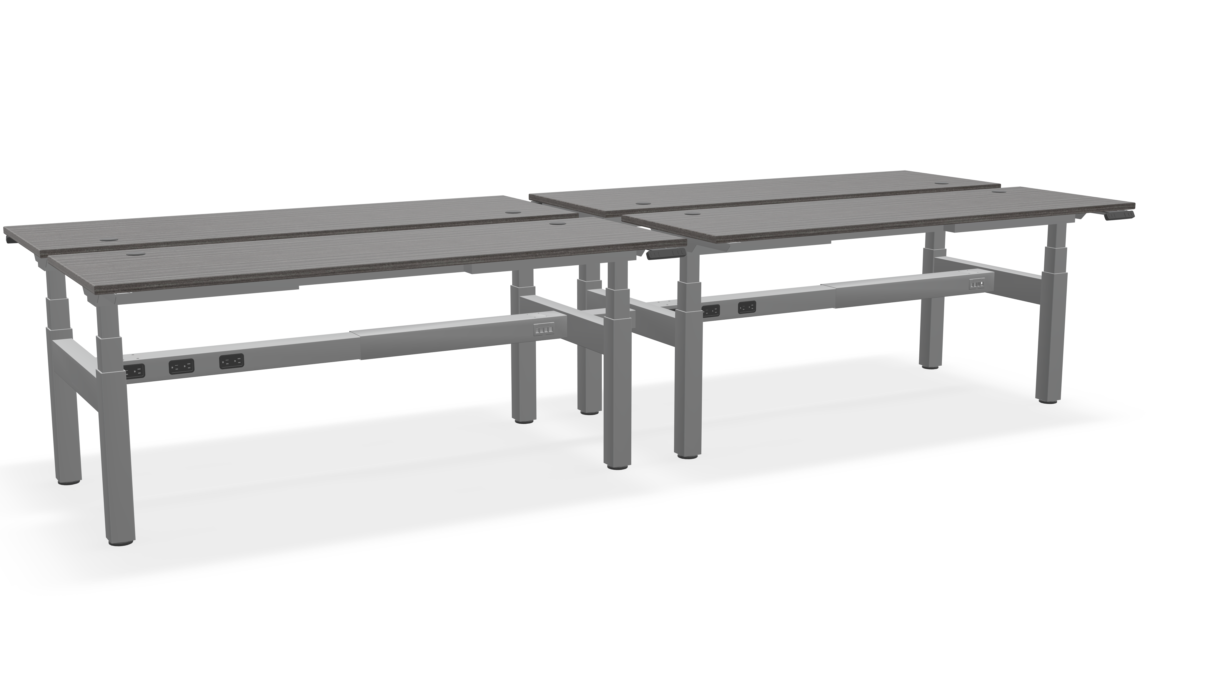 Think Adjustable-Height Benched Desks for 4