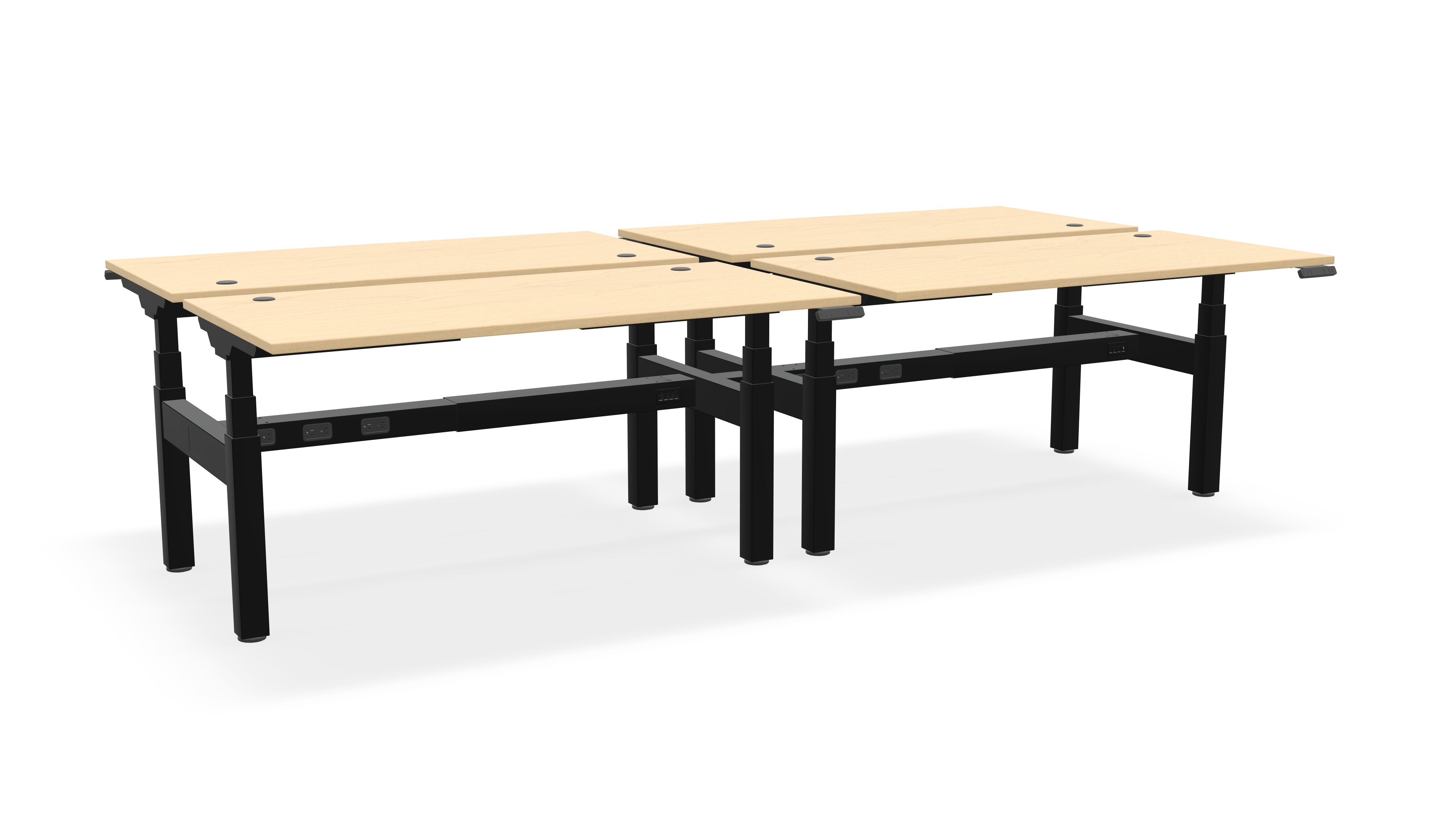 Think Adjustable-Height Benched Desks for 4