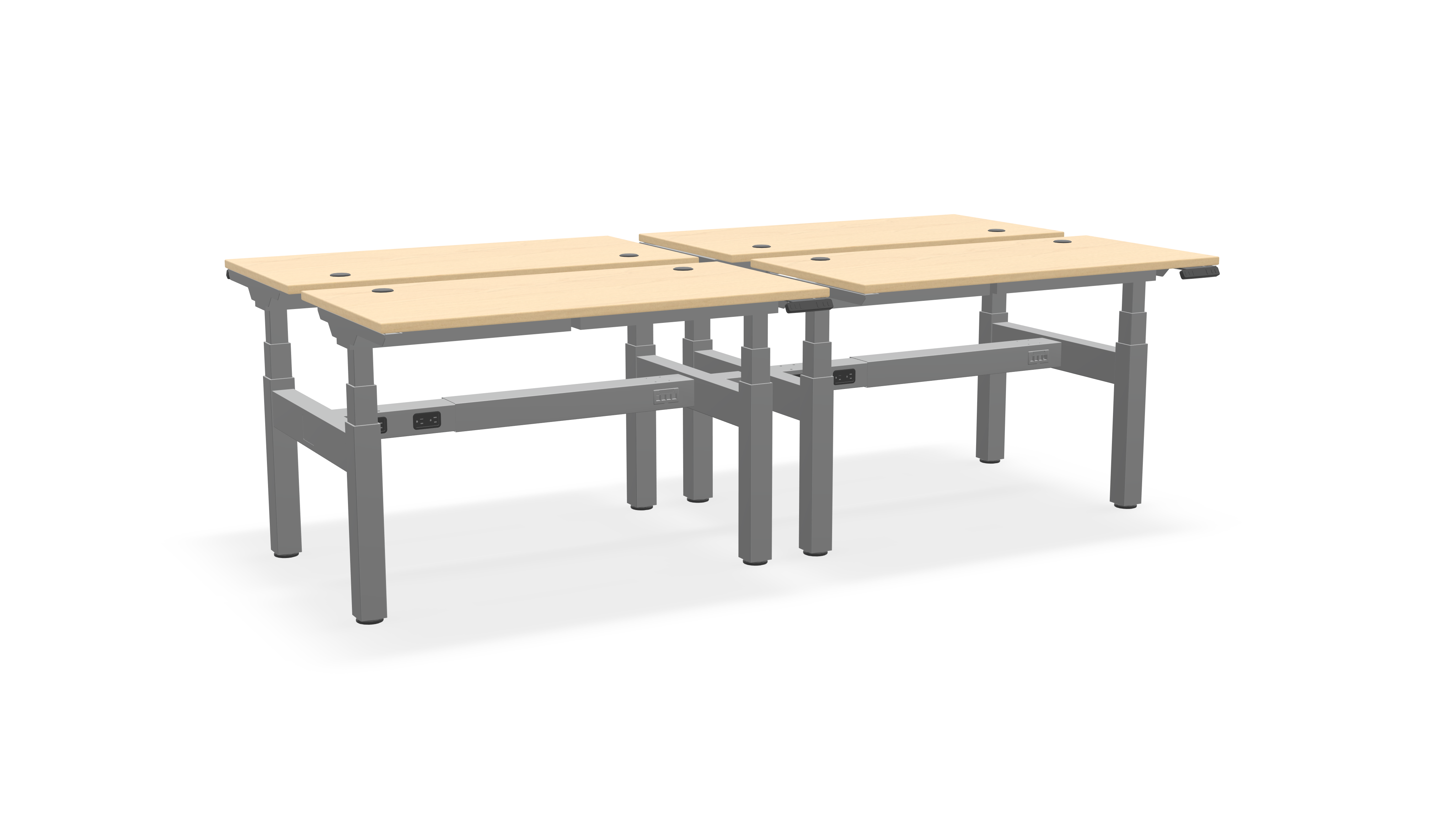 Think Adjustable-Height Benched Desks for 4