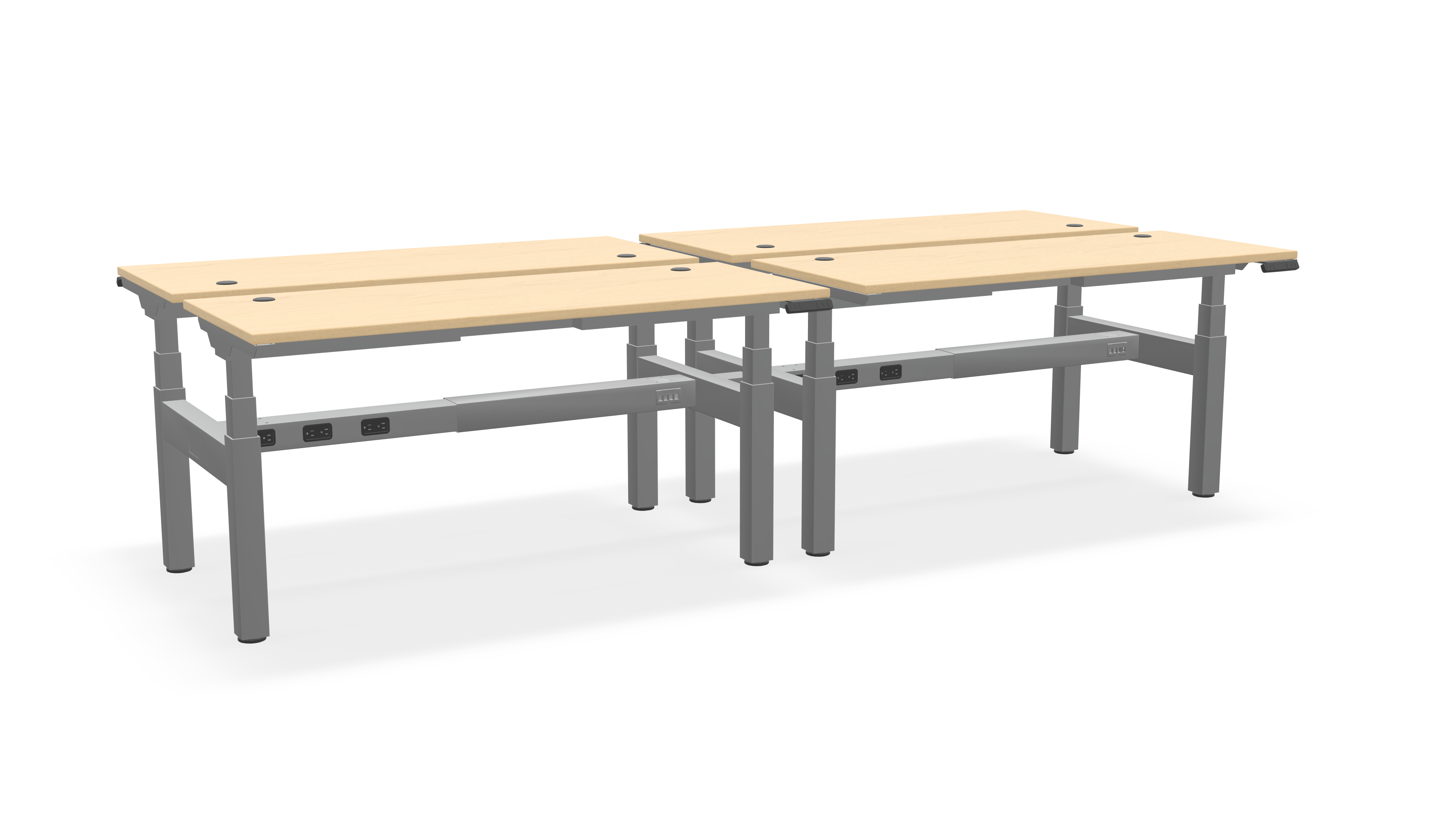 Think Adjustable-Height Benched Desks for 4
