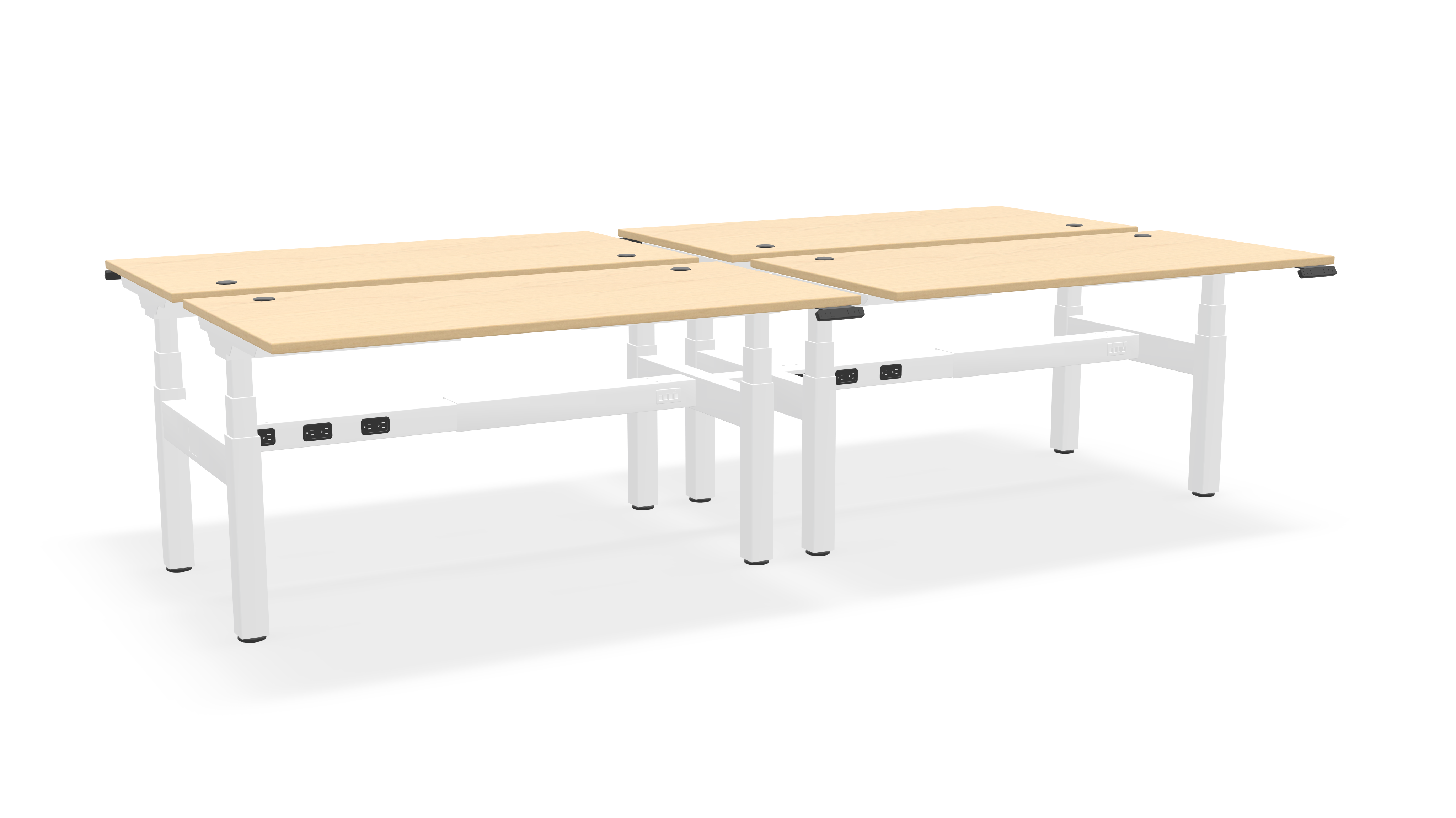 Think Adjustable-Height Benched Desks for 4