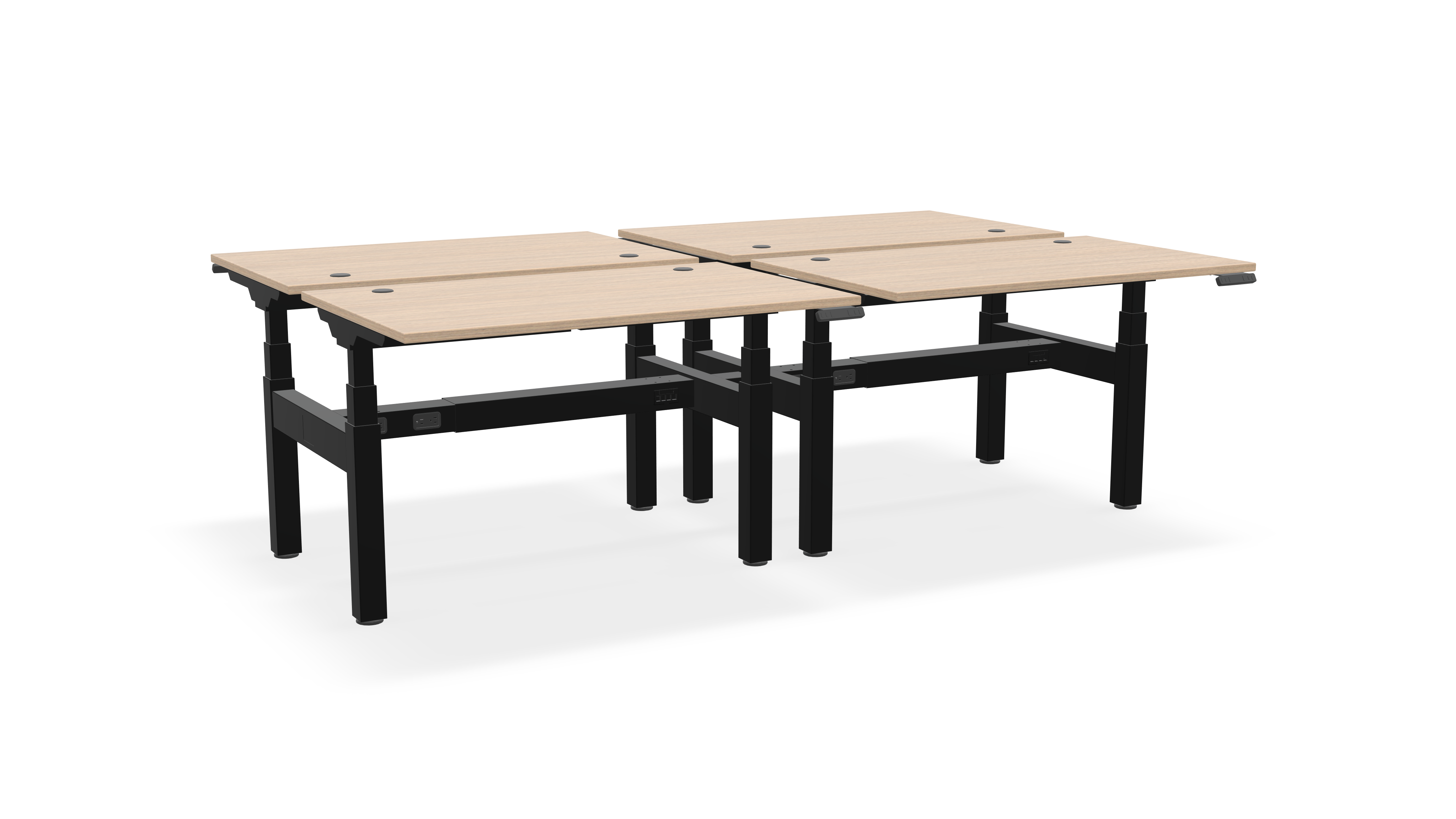 Think Adjustable-Height Benched Desks for 4