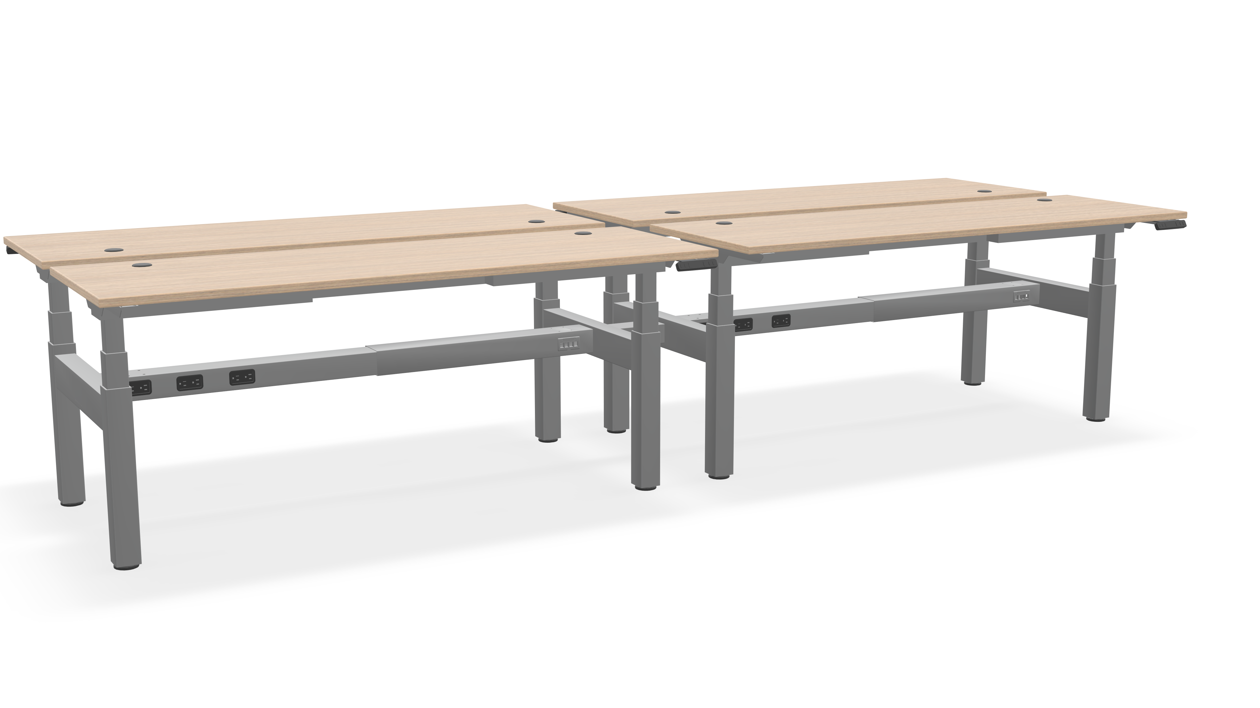 Think Adjustable-Height Benched Desks for 4