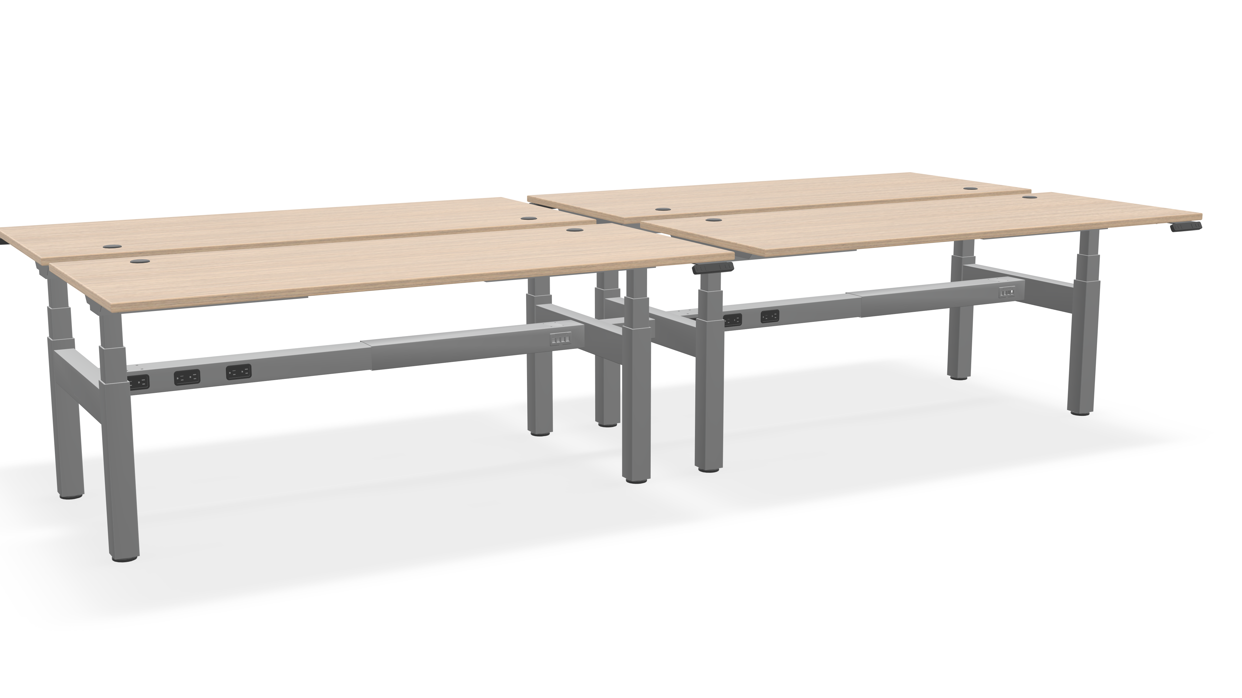 Think Adjustable-Height Benched Desks for 4