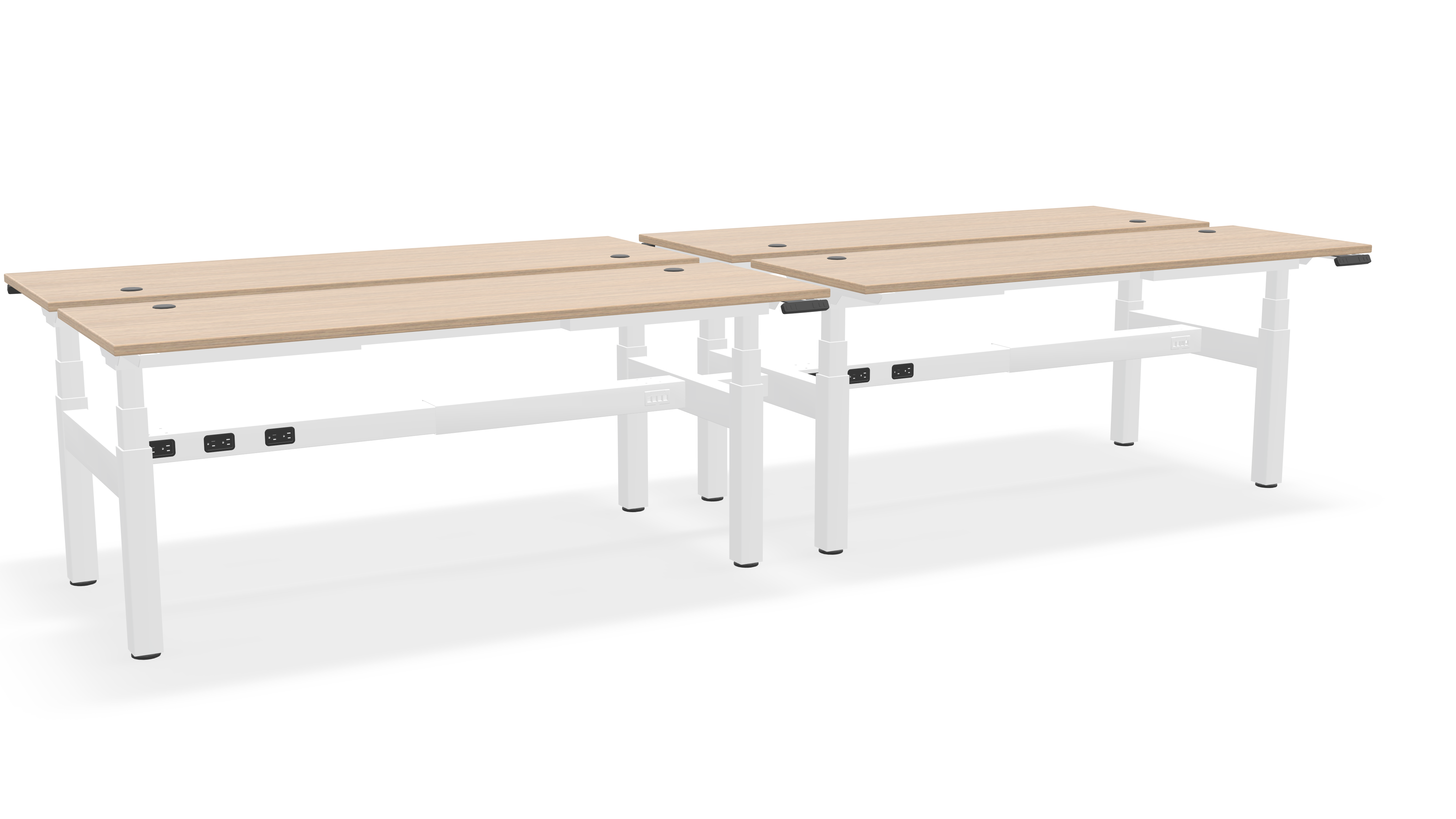 Think Adjustable-Height Benched Desks for 4