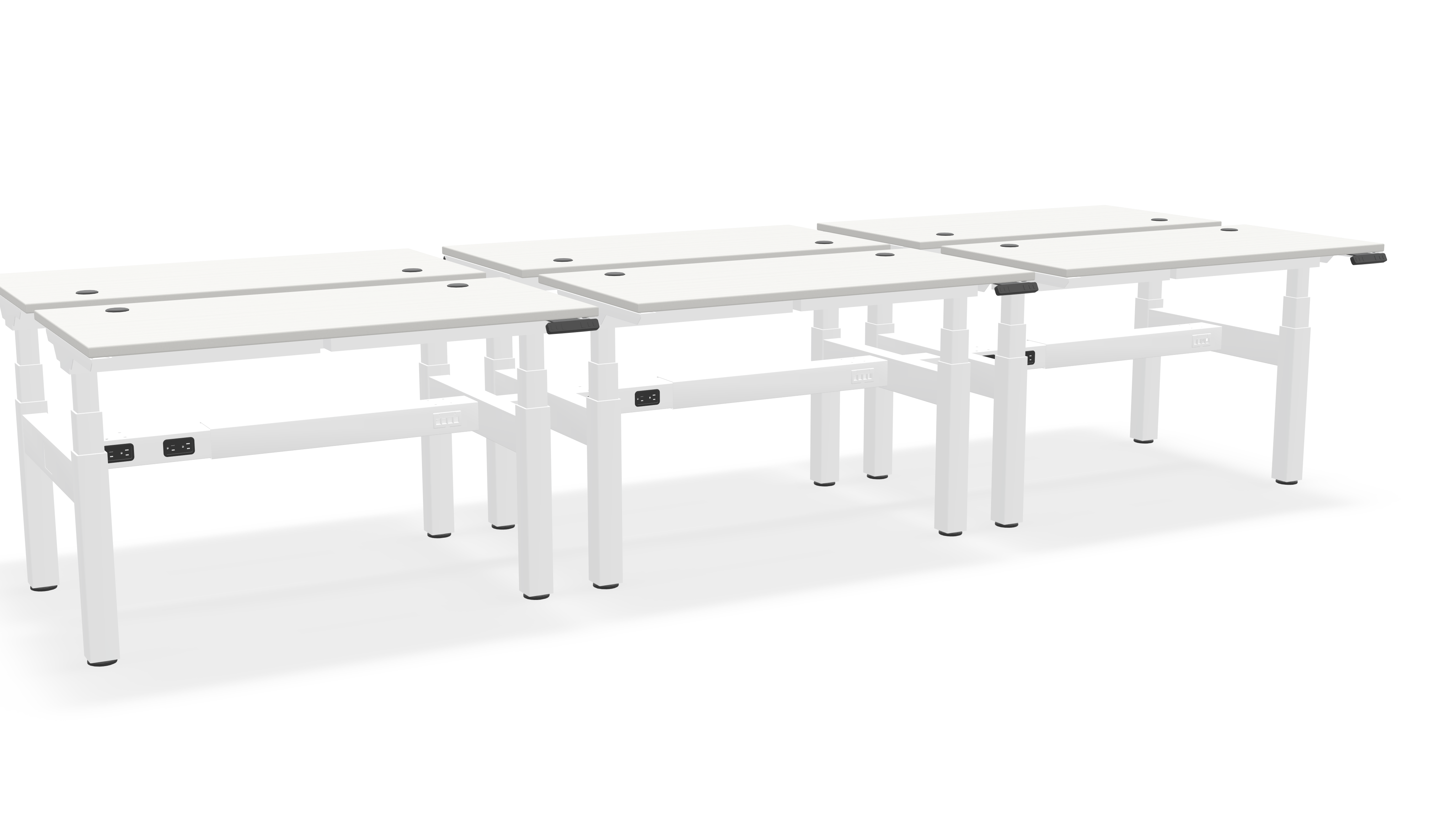 Think Adjustable-Height Benched Desks for 6