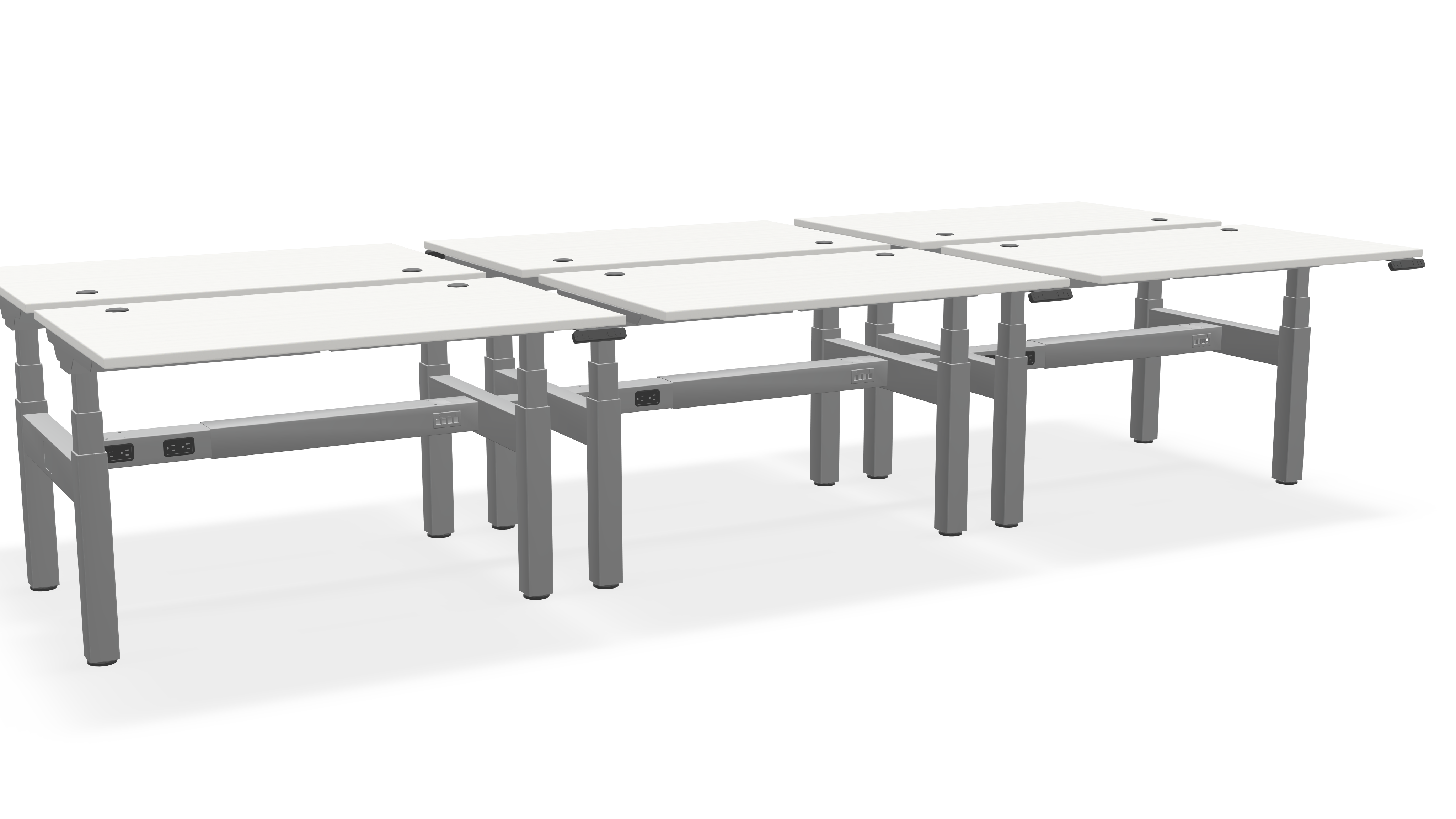Think Adjustable-Height Benched Desks for 6
