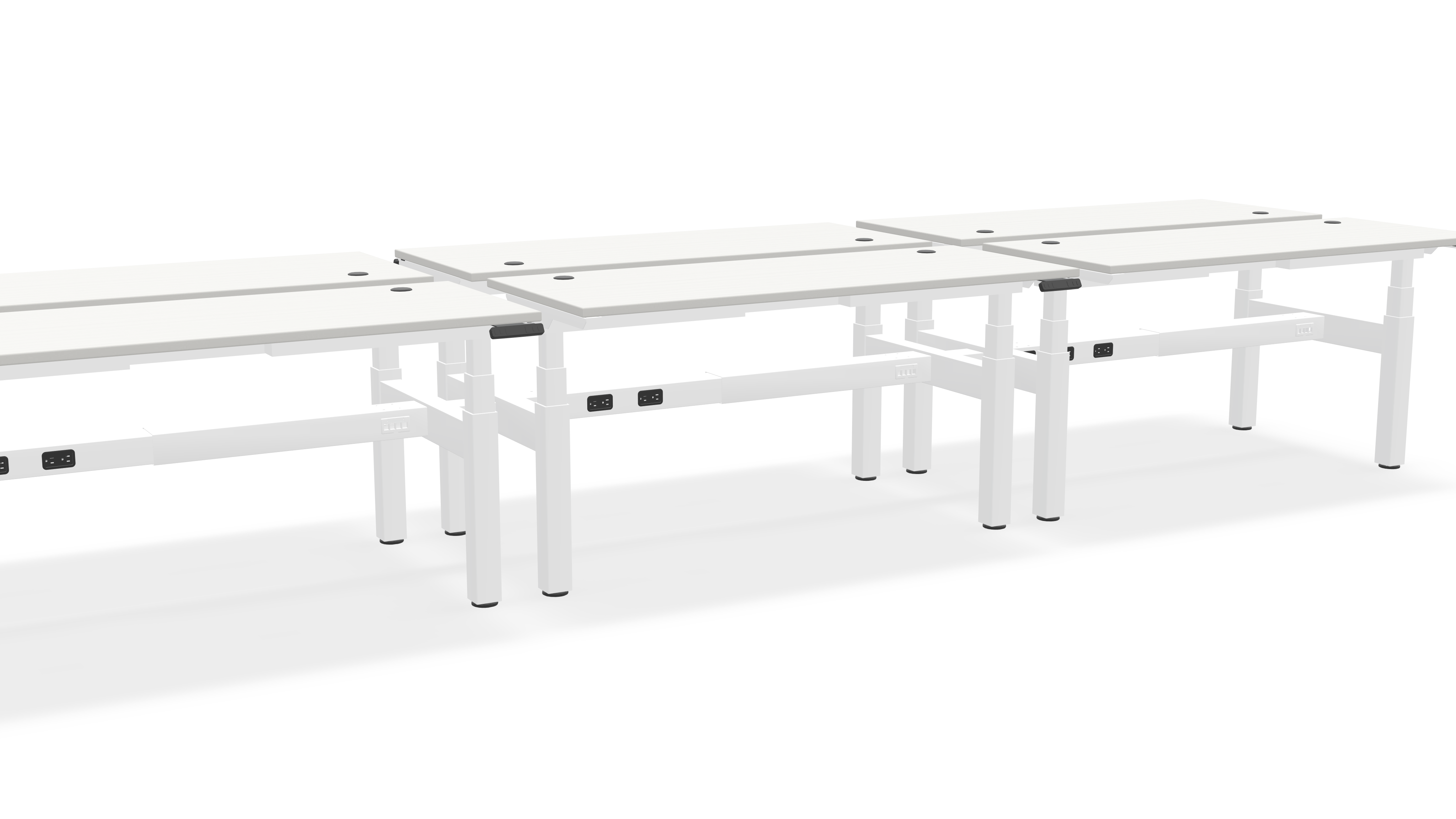 Think Adjustable-Height Benched Desks for 6