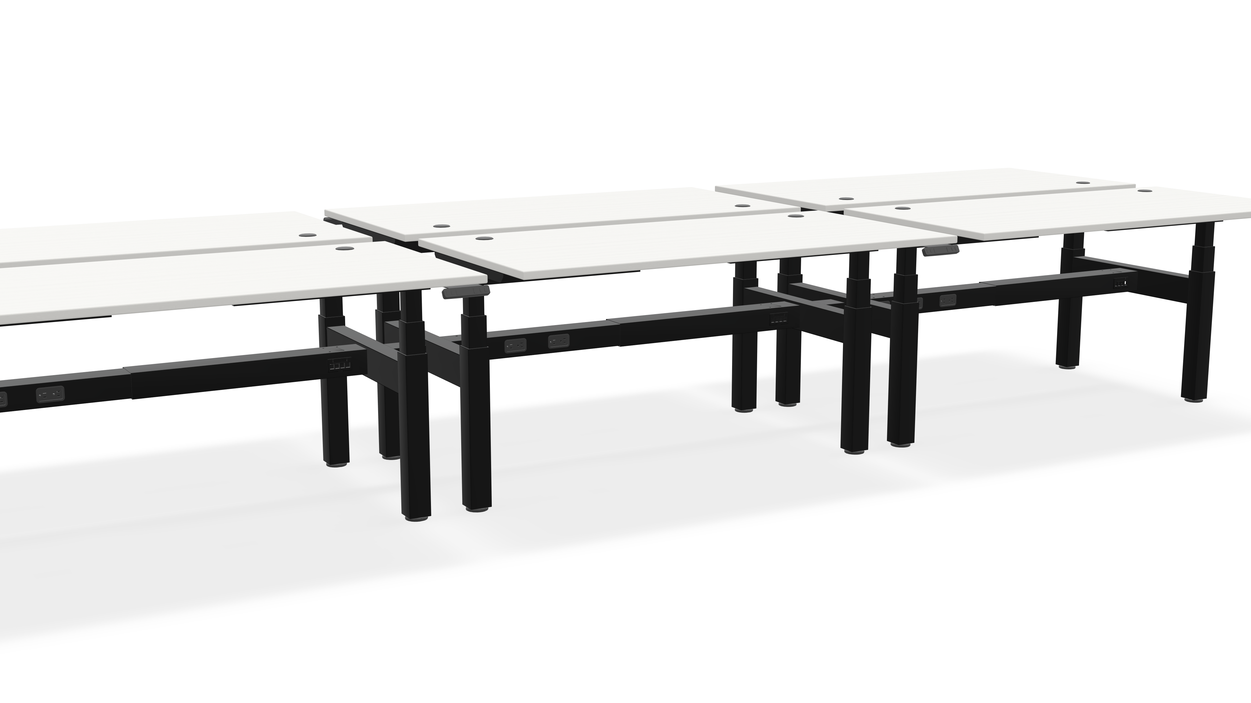 Think Adjustable-Height Benched Desks for 6