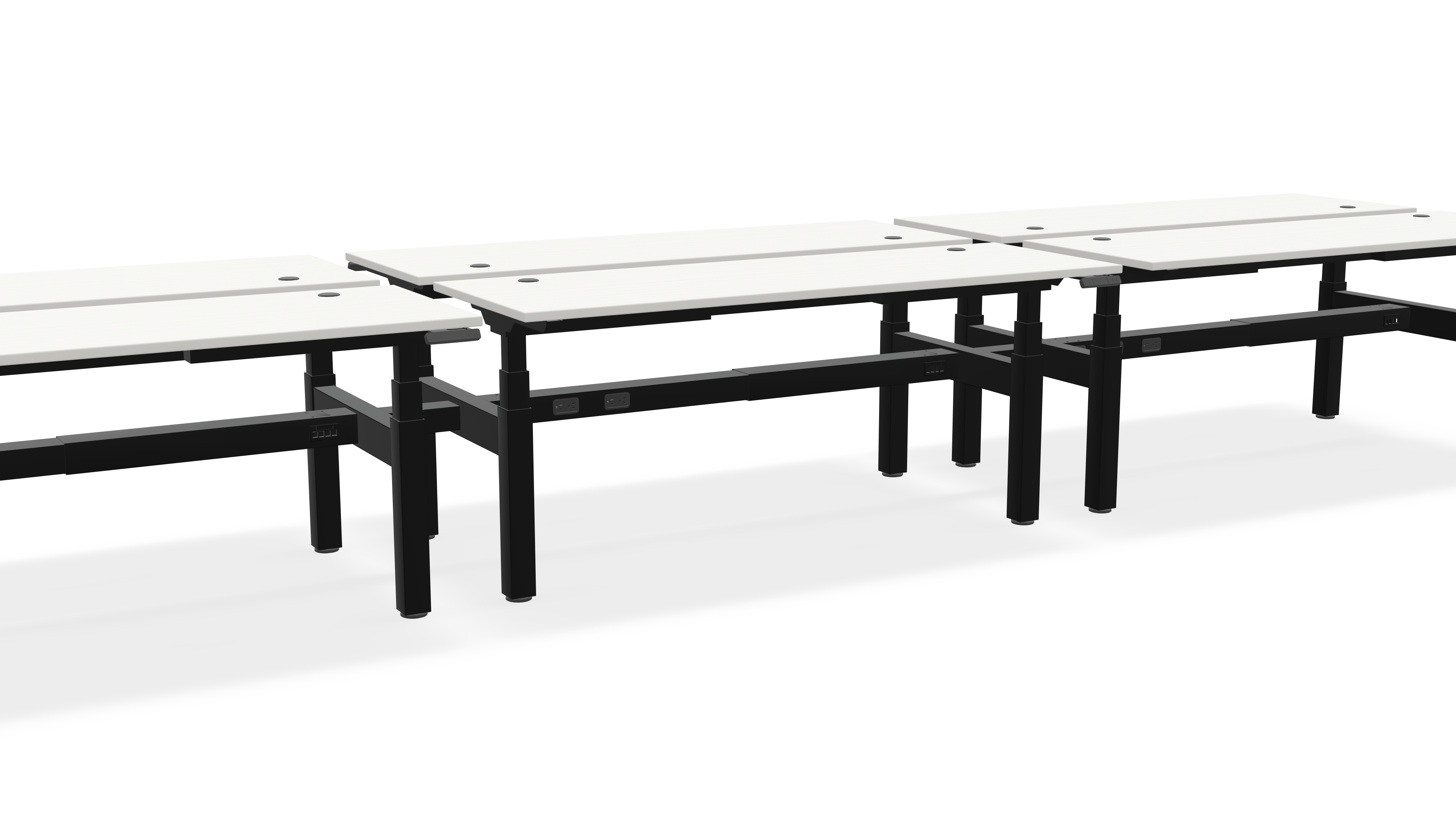 Think Adjustable-Height Benched Desks for 6