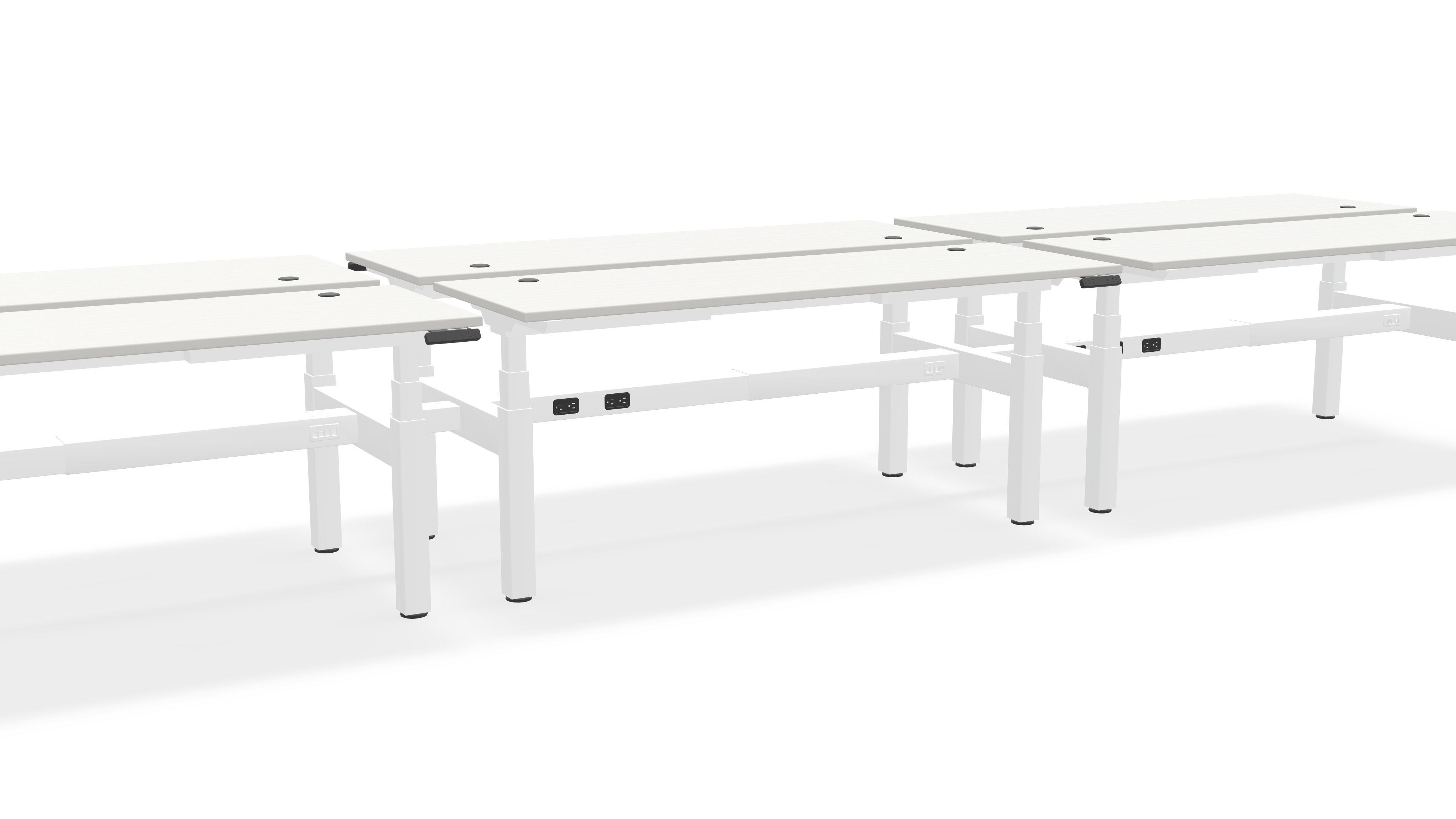 Think Adjustable-Height Benched Desks for 6